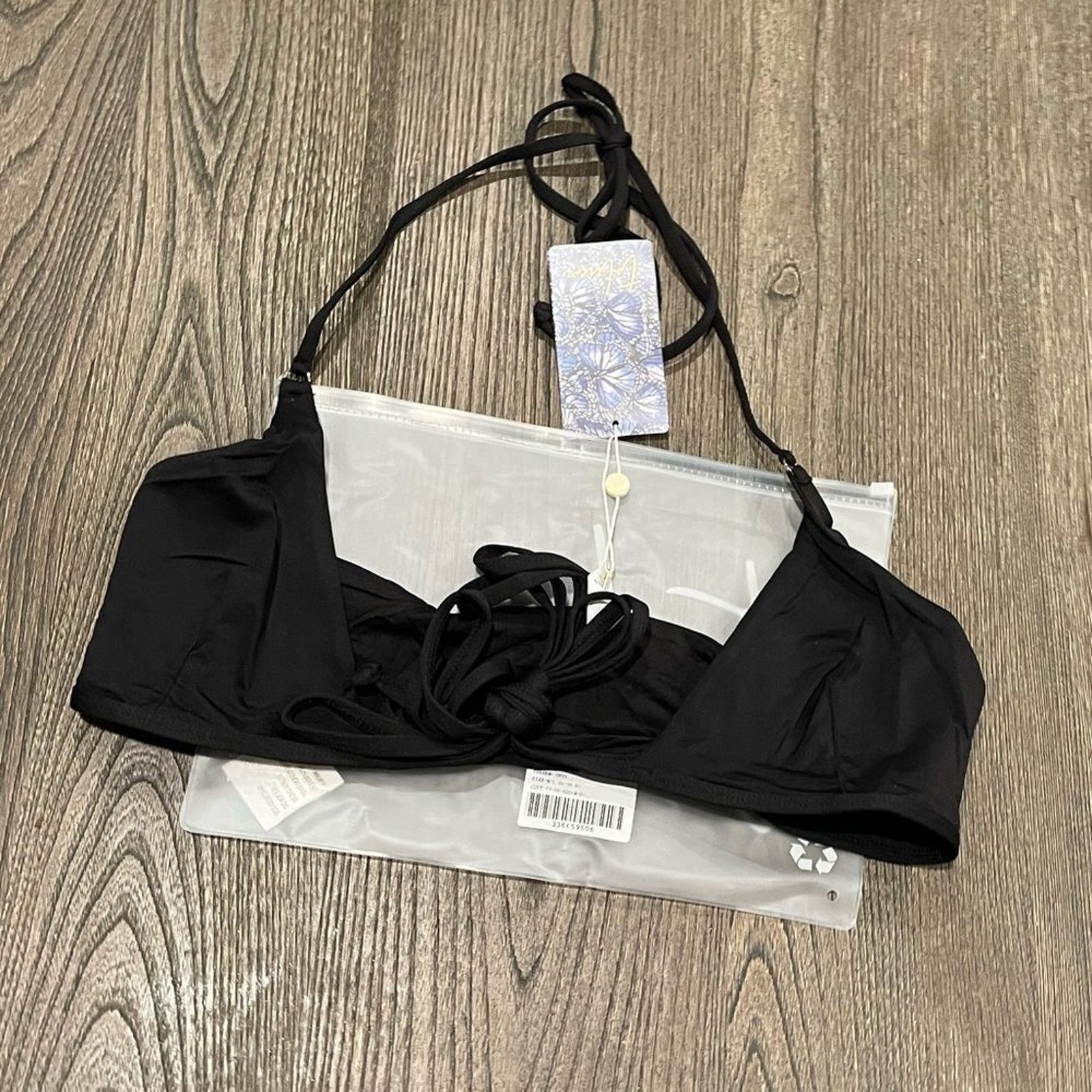 Vintage NWT Toluca Amina Bikini Top Waist Wrap Triangle Onyx Sz M/L Size ONE SIZE - 1 Thumbnail