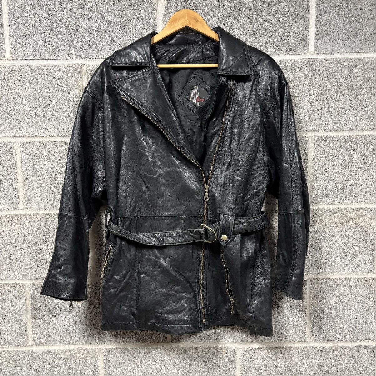 Vintage VINTAGE TIBOR LEATHERS WOMENS BLACK LEATHER ZIP BELT JACKET Size M / US 6-8 / IT 42-44 - 1 Thumbnail