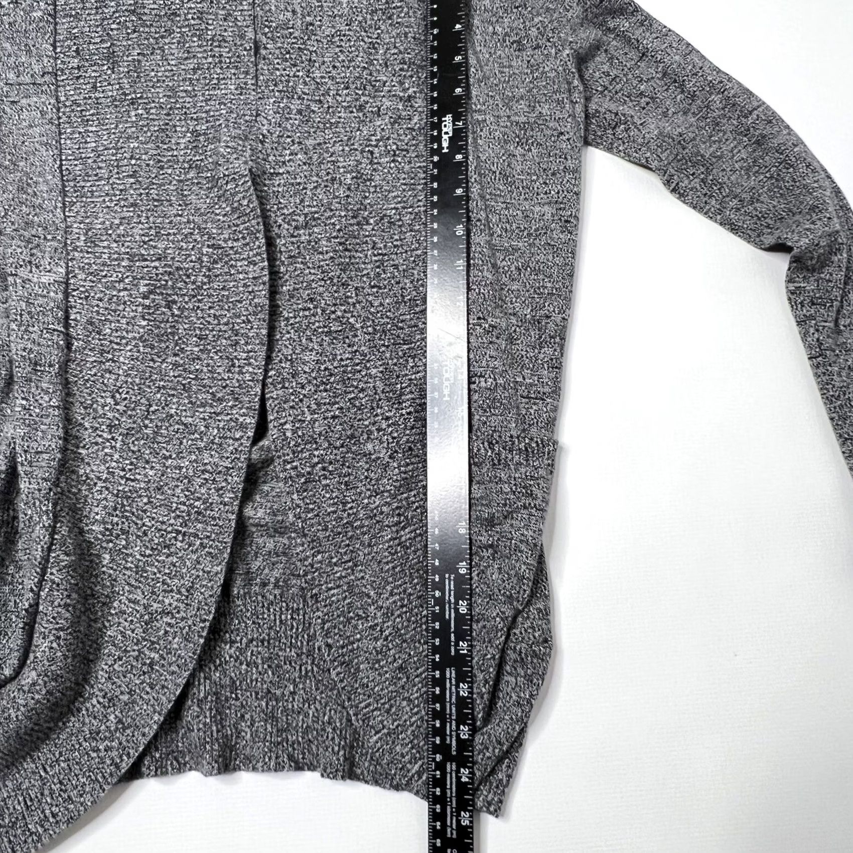 Vintage Silence + Noise Cardigan Open Knit Marled Gray Black Pockets Med Women Sweater Light Coat" Size M / US 6-8 / IT 42-44 - 5 Thumbnail