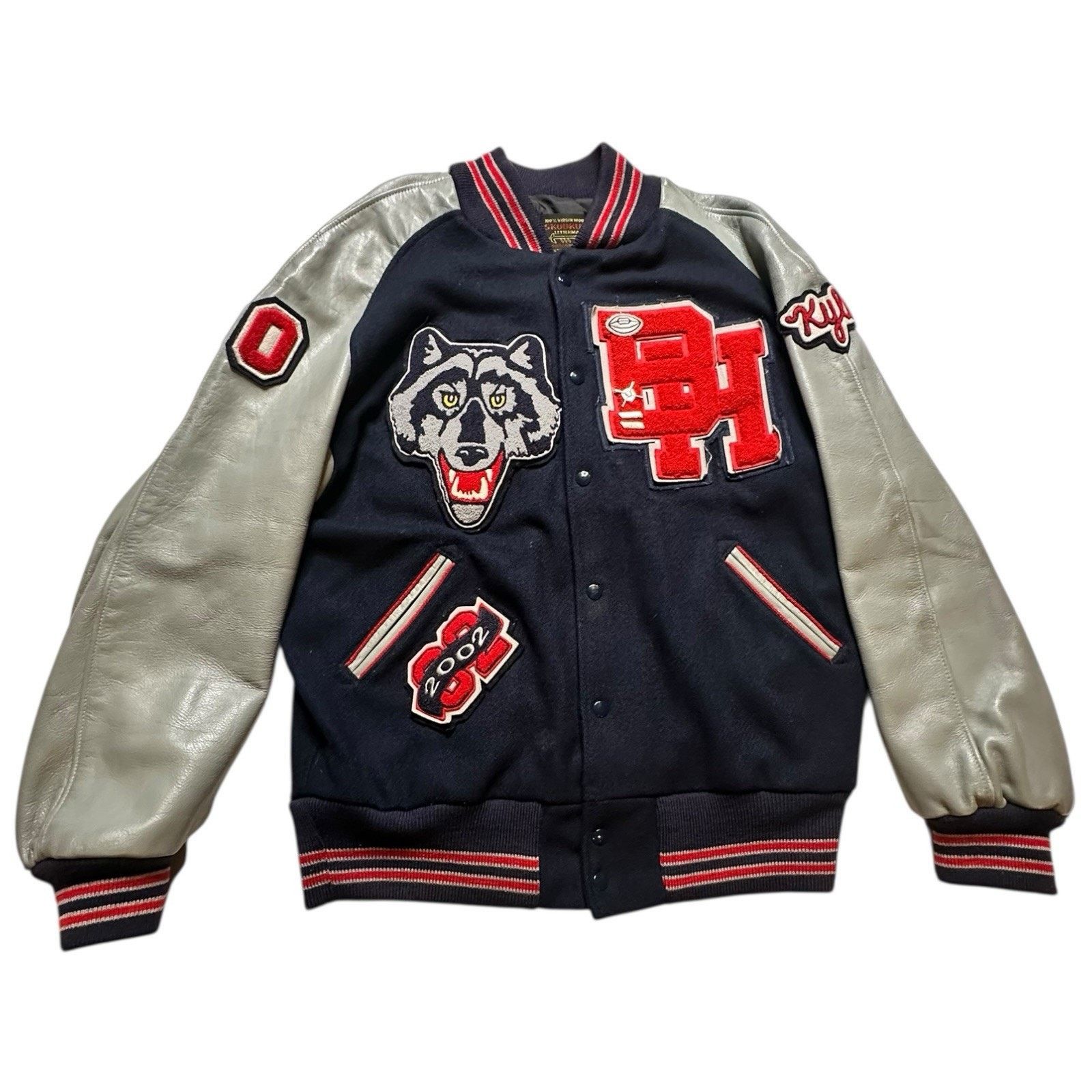 Skookum 2002 Vintage Huskies Letterman Varsity Bomber Wool Jacket Size US XL / EU 56 / 4 - 1 Thumbnail