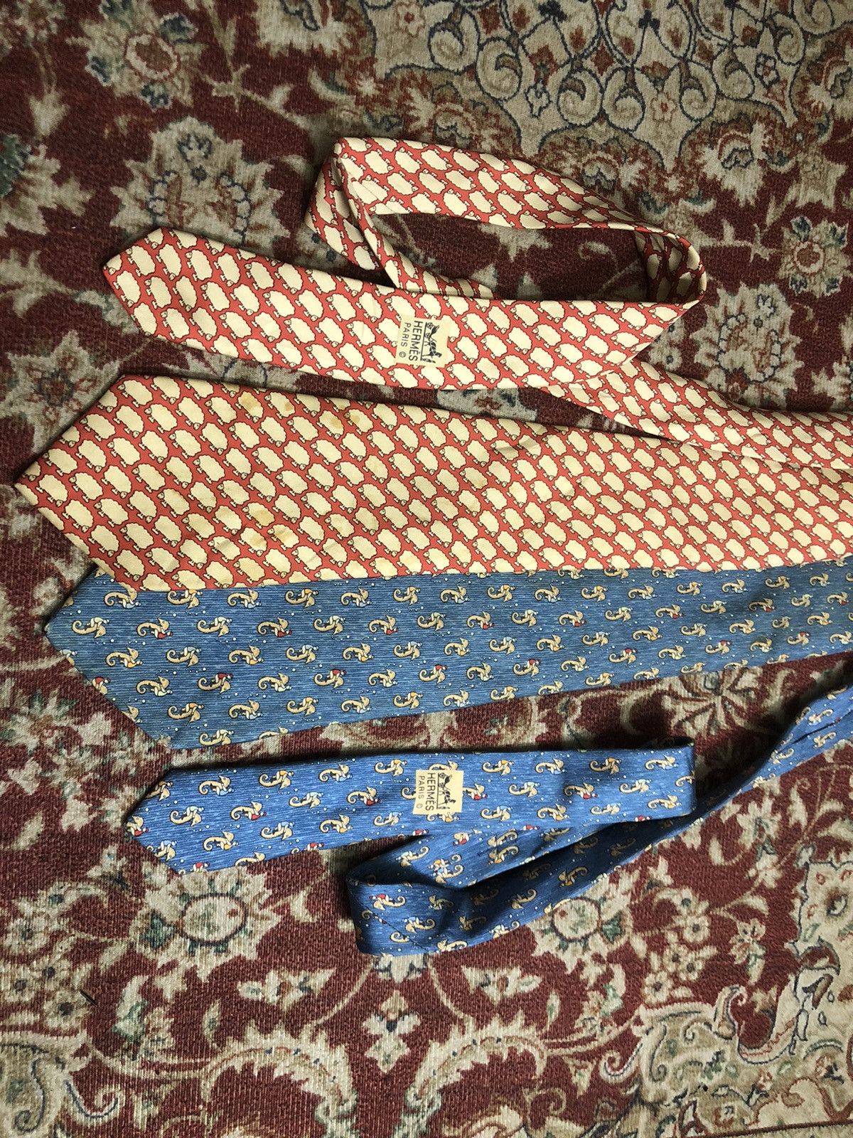 Hermes Hermes Designer necktie 100% silk multicolor pattern rare Size ONE SIZE - 6 Thumbnail
