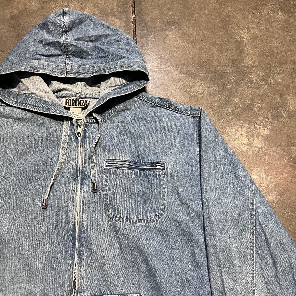 Vintage Vintage 90s Denim Chore Jacket Parka Overcoat Trench Faded Size US L / EU 52-54 / 3 - 3 Thumbnail