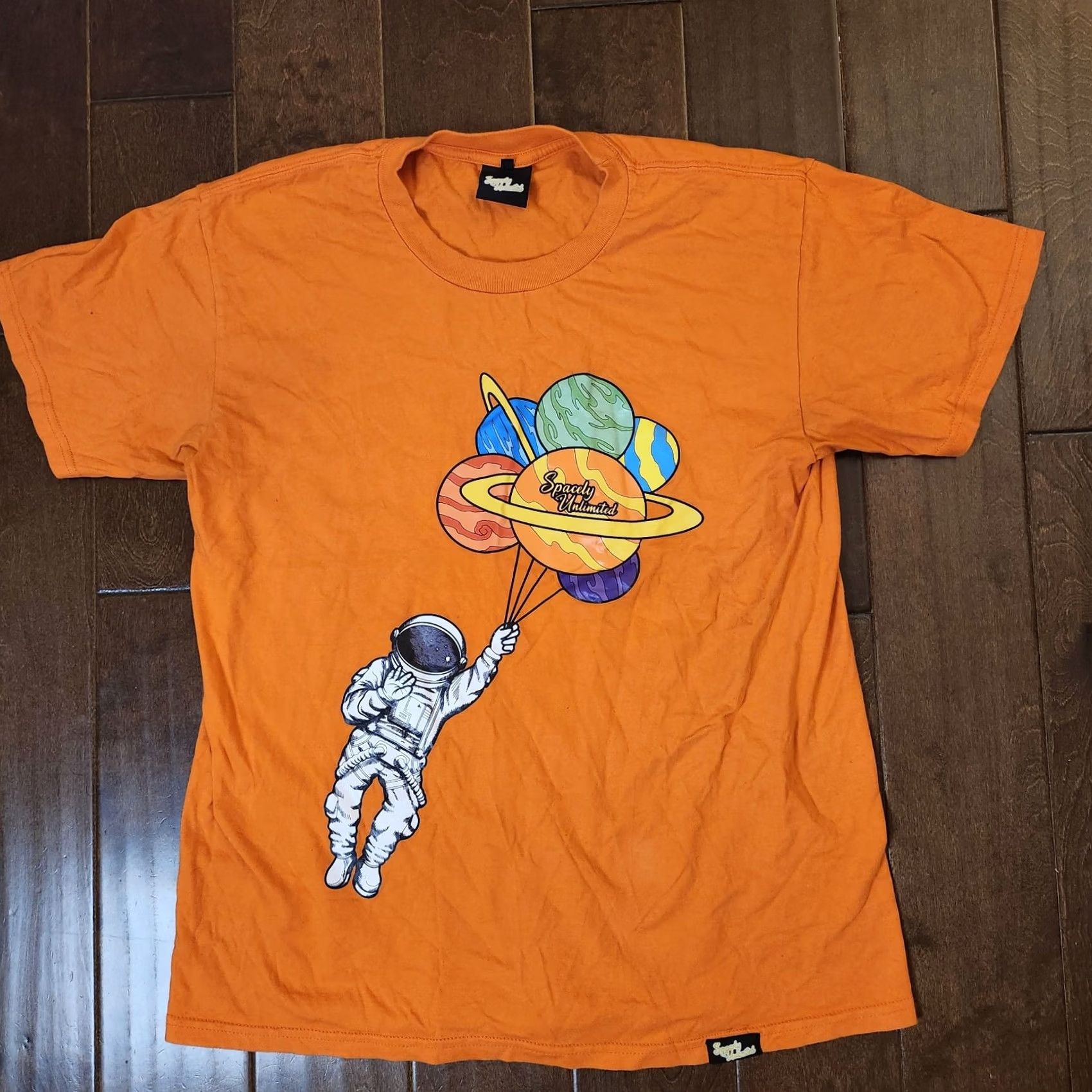Vintage Spacely Unlimited Men's T-Shirt - Orange, L, Cotton, Short Sleeve, Solid, Space Theme, Regular Fit Size US L / EU 52-54 / 3 - 2 Thumbnail
