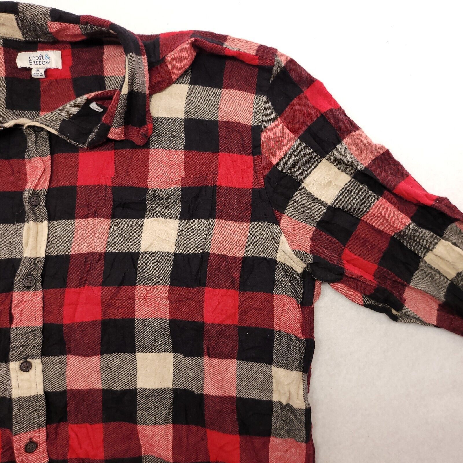 Croft & Barrow Croft & Barrow Tartan Flannel Shirt Mens Size XL Red Black Size US XL / EU 56 / 4 - 4 Thumbnail