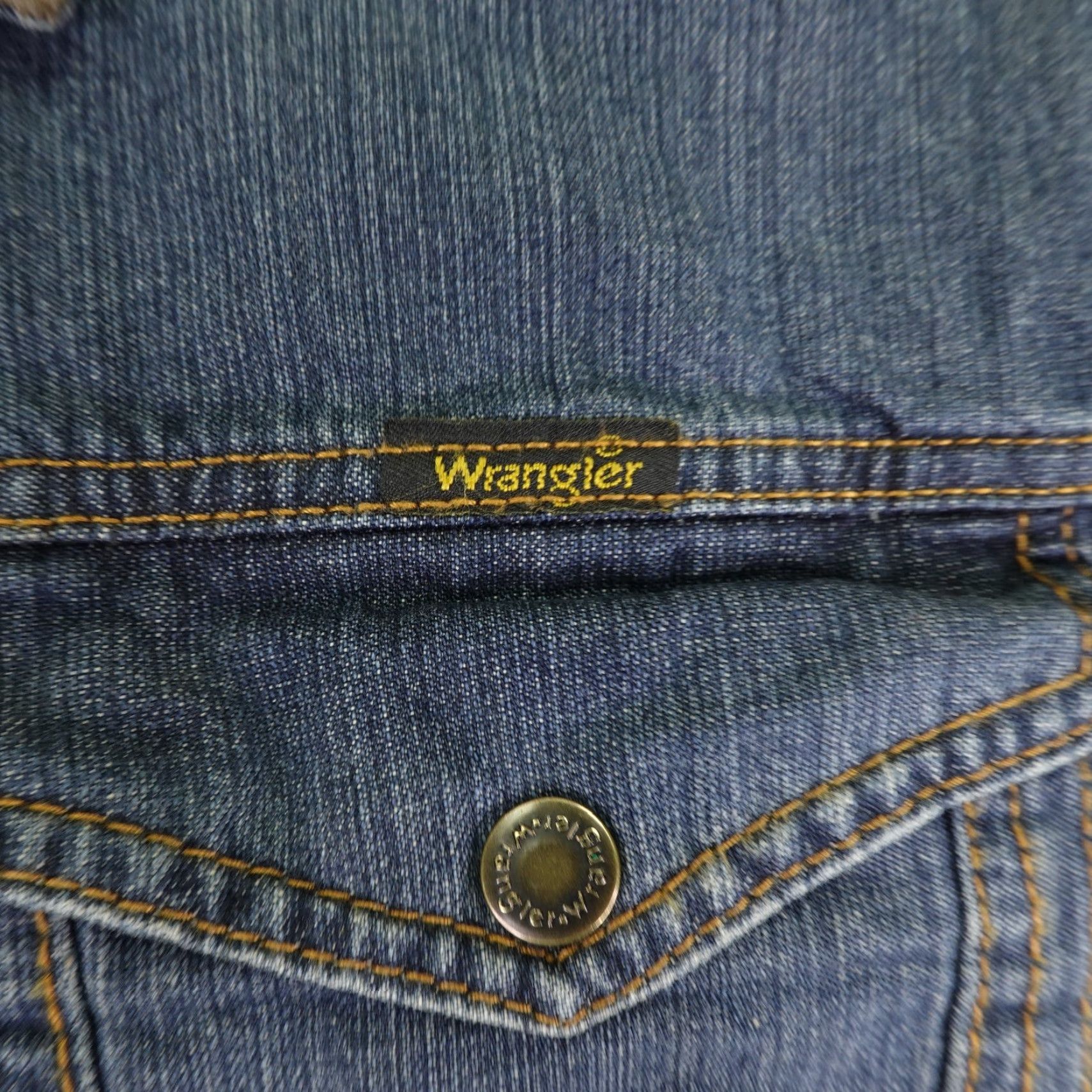 Wrangler VINTAGE Wrangler Denim Jacket Mens Large Western Chore Coat Casual Workwear 90s Blue Size US 33 - 4 Thumbnail