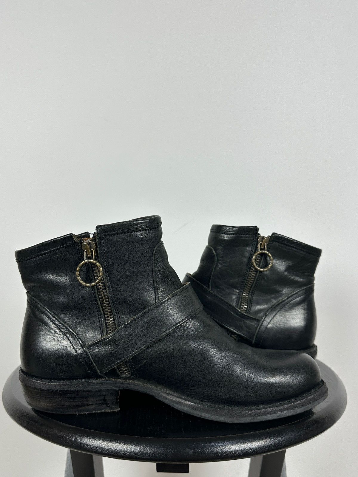 Fiorentini + Baker Fiorentini + Baker Carnaby Chad Black Leather Biker Boots Size US 7 / IT 37 - 9 Thumbnail
