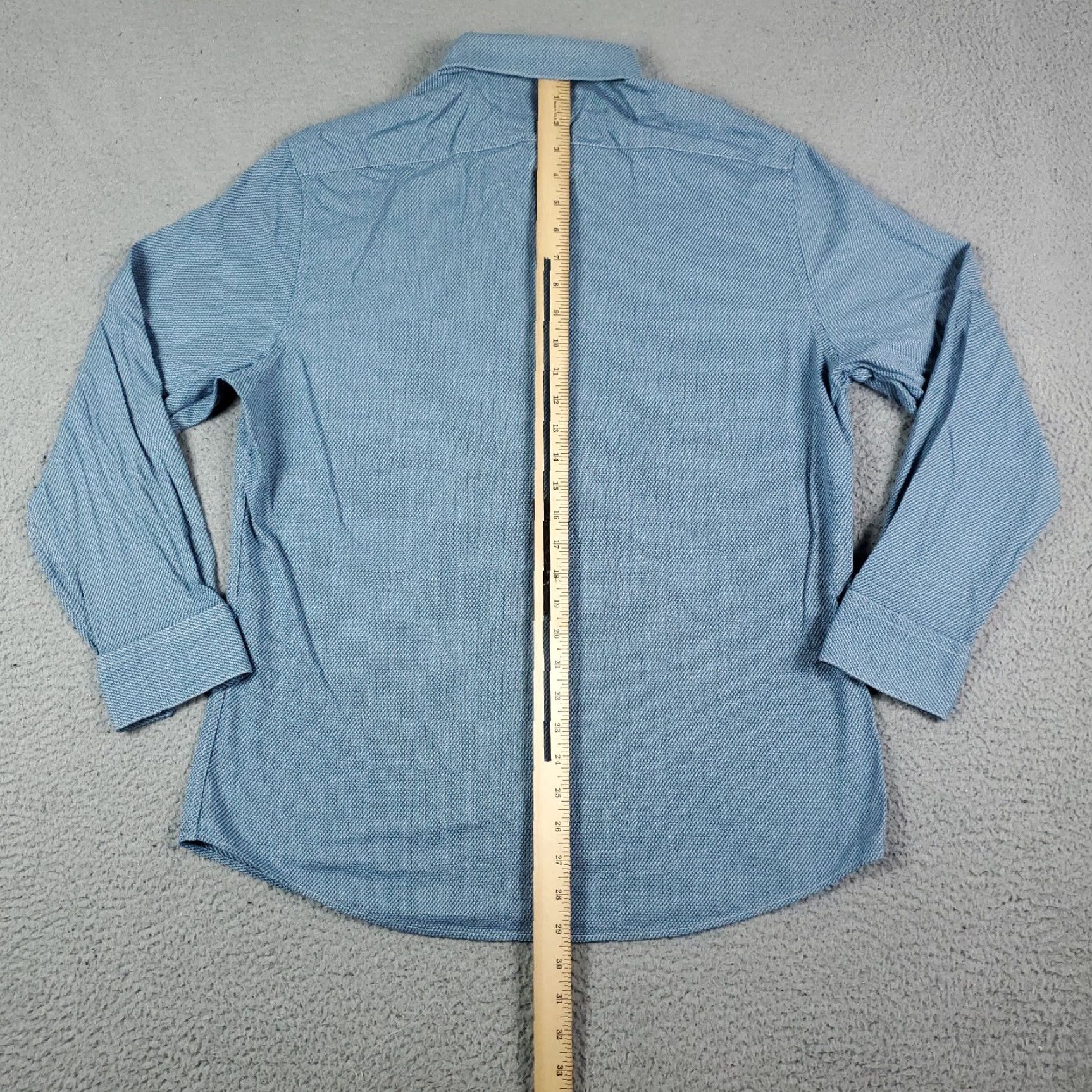 Original Penguin Original Penguin Slim Fit Button-Up Shirt Mens 16 Blue Long Sleeve Casual Size US L / EU 52-54 / 3 - 5 Thumbnail