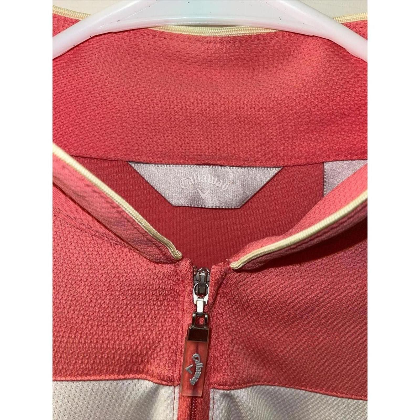 Callaway Callaway Golf Quarter Zip Pullover - Coral & White - Size L Size XL / US 12-14 / IT 48-50 - 2 Thumbnail