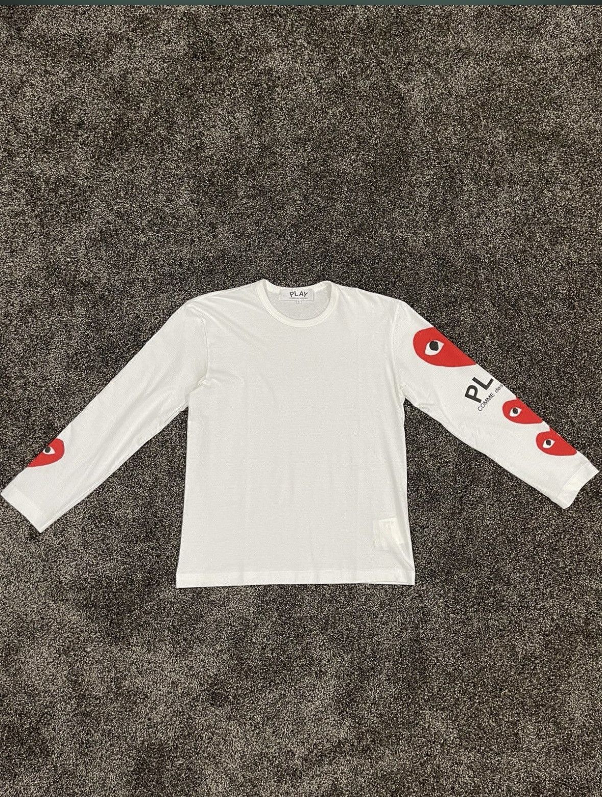 Comme des Garcons × Comme des Garcons PLAY × Japanese Brand Comme des Garcon Play Heart Logo Longsleeve White Size US L / EU 52-54 / 3 - 4 Thumbnail