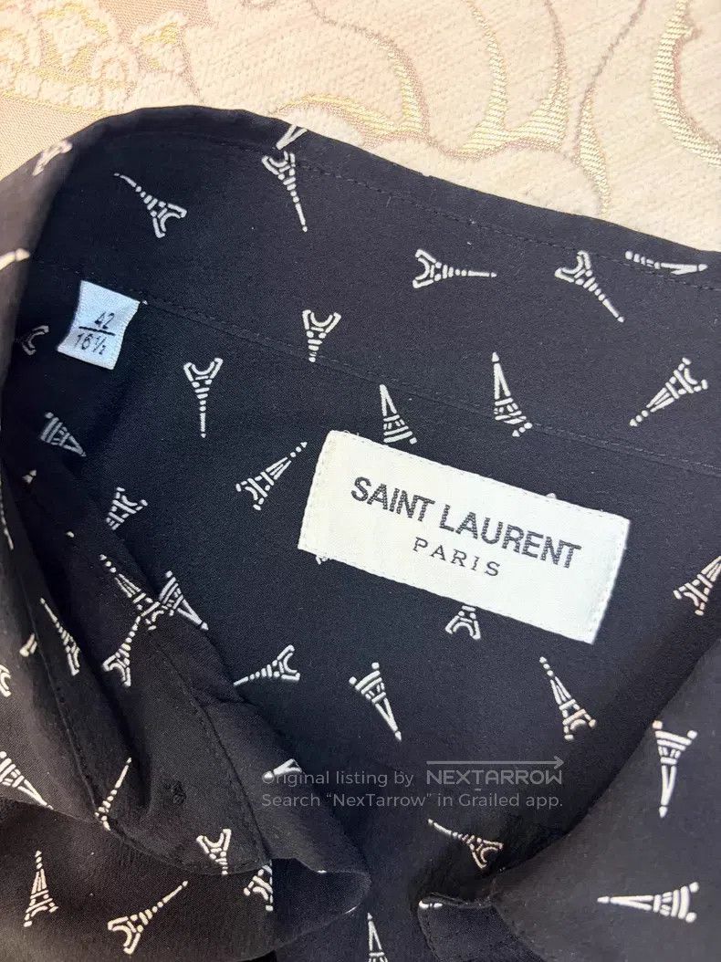 Saint Laurent Paris Saint Laurent Paris Silk Eiffel Tower Shirt i Size M / US 6-8 / IT 42-44 - 3 Thumbnail