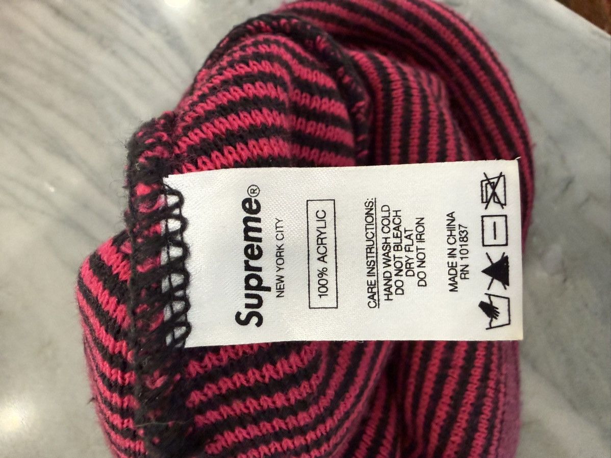 Supreme Supreme Logo Beanie Striped Size ONE SIZE - 3 Thumbnail