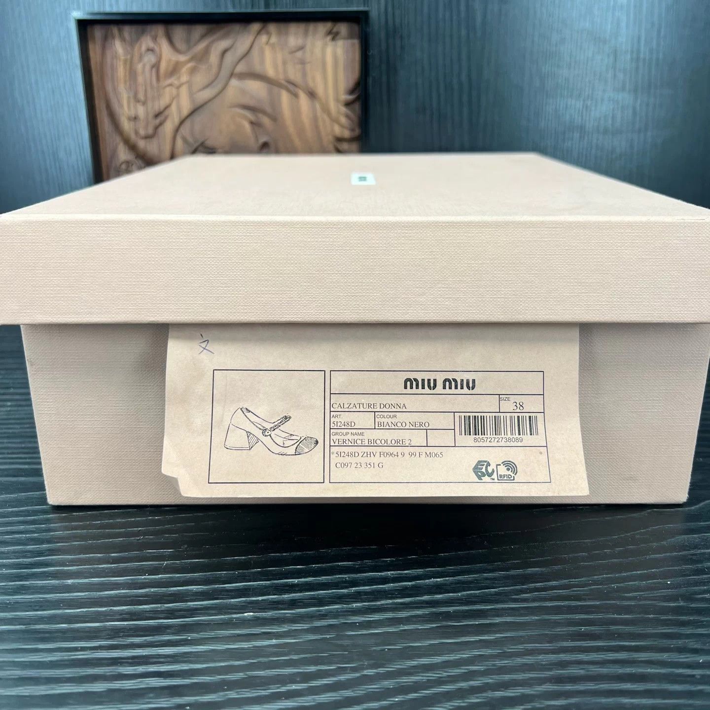 Miu Miu Miu Miu Black White Patent Leather Mary Janes Size US 7 / IT 37 - 9 Thumbnail