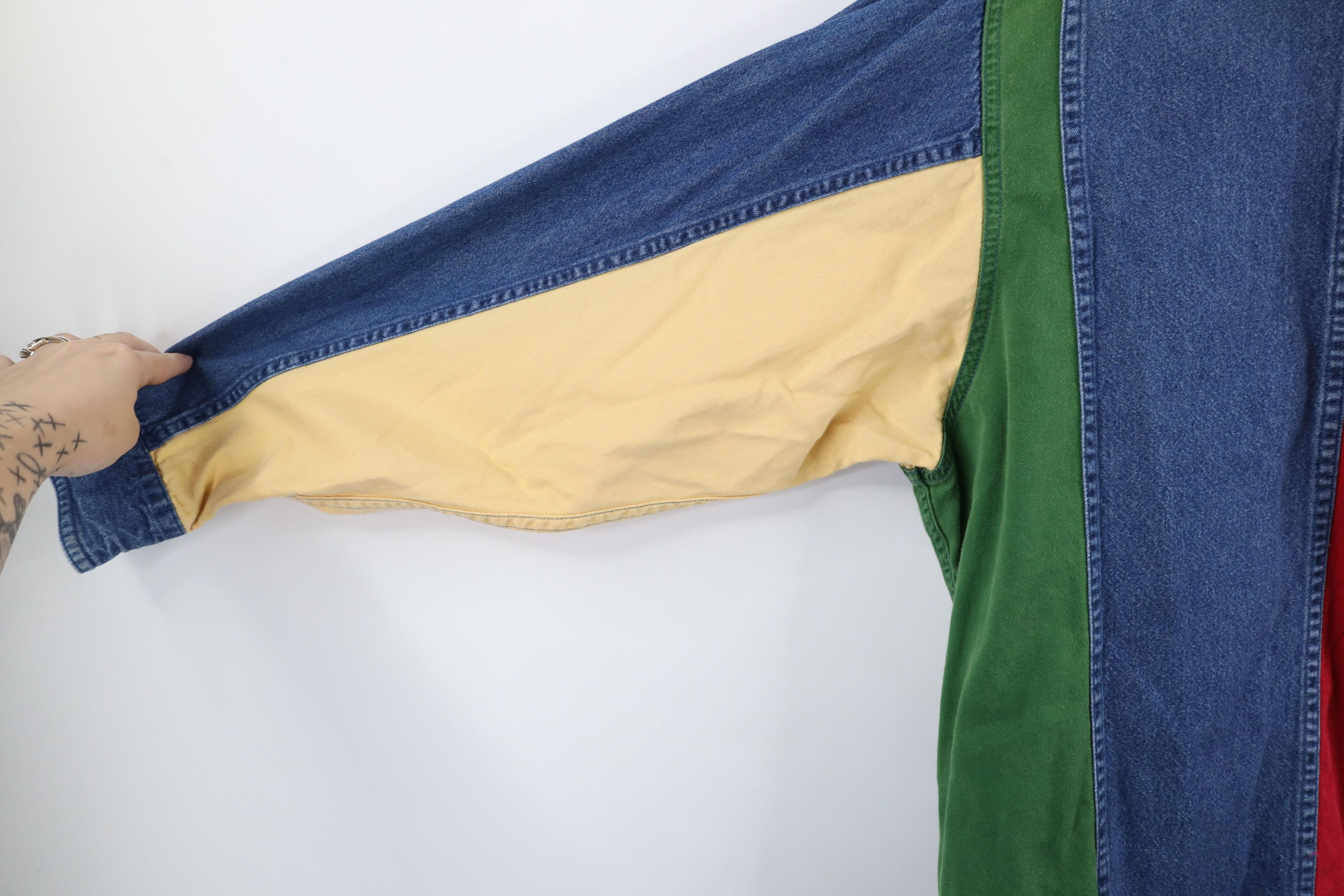 Vintage Vintage 90s Streetwear Striped Denim Pullover Polo Shirt Size US L / EU 52-54 / 3 - 4 Thumbnail
