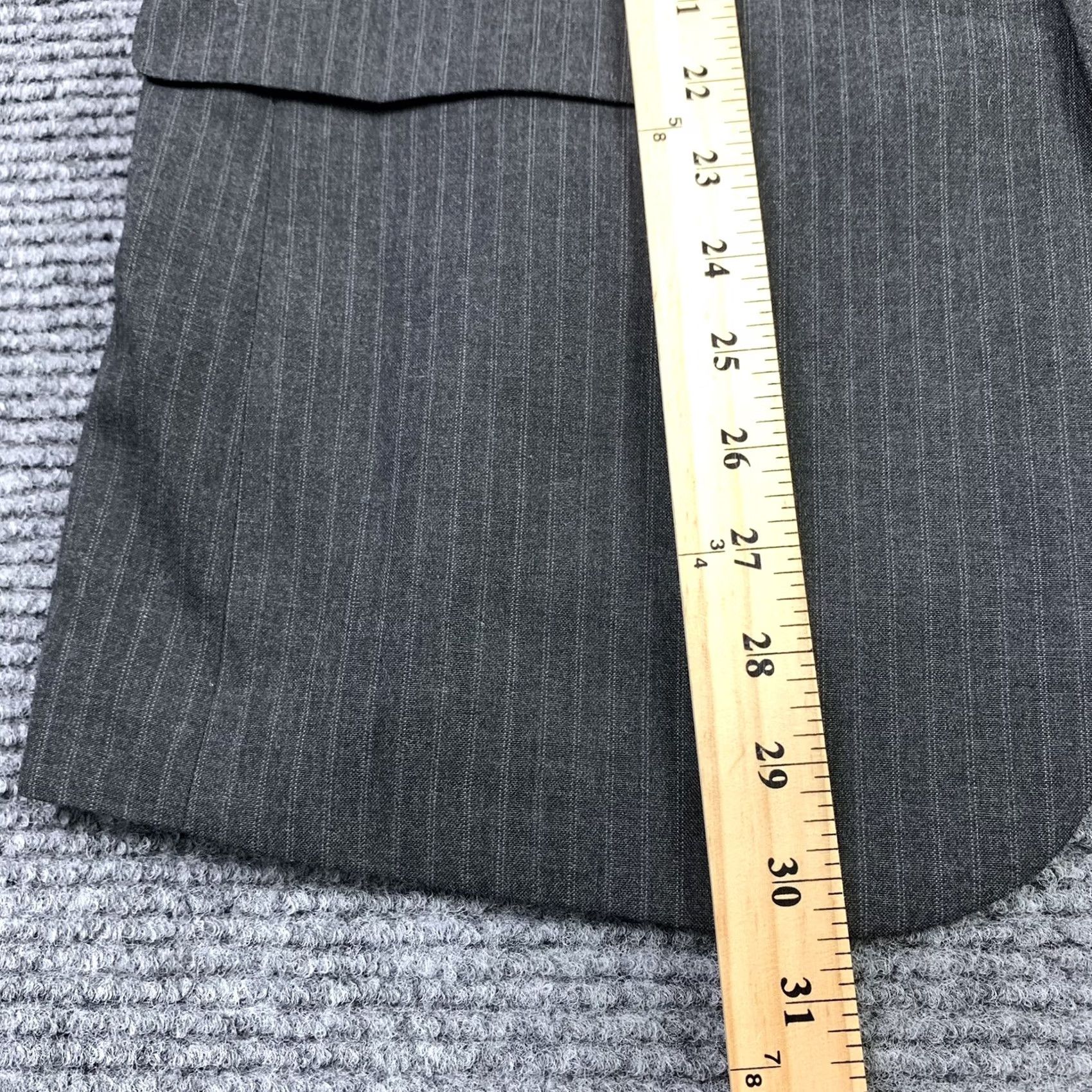 Perry Ellis Perry Ellis Portfolio Modern Fit Mens 40 Regular Pinstripe Sport Coat Blazer Gray Notch Lapel Two-Button Jacket) Size 40R - 5 Thumbnail