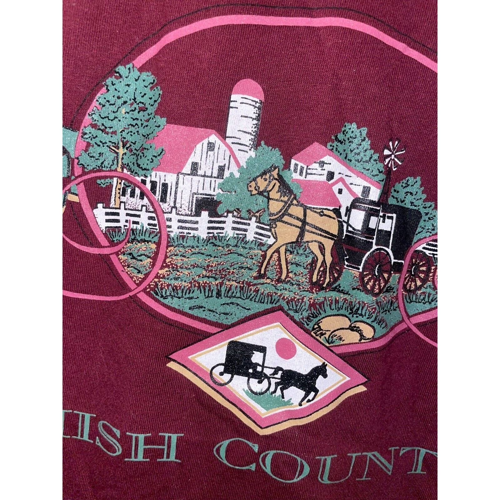 Jerzees Vintage Pennsylavnia Shirt Amish Country Red Tee VTG 90s M Size US M / EU 48-50 / 2 - 5 Thumbnail