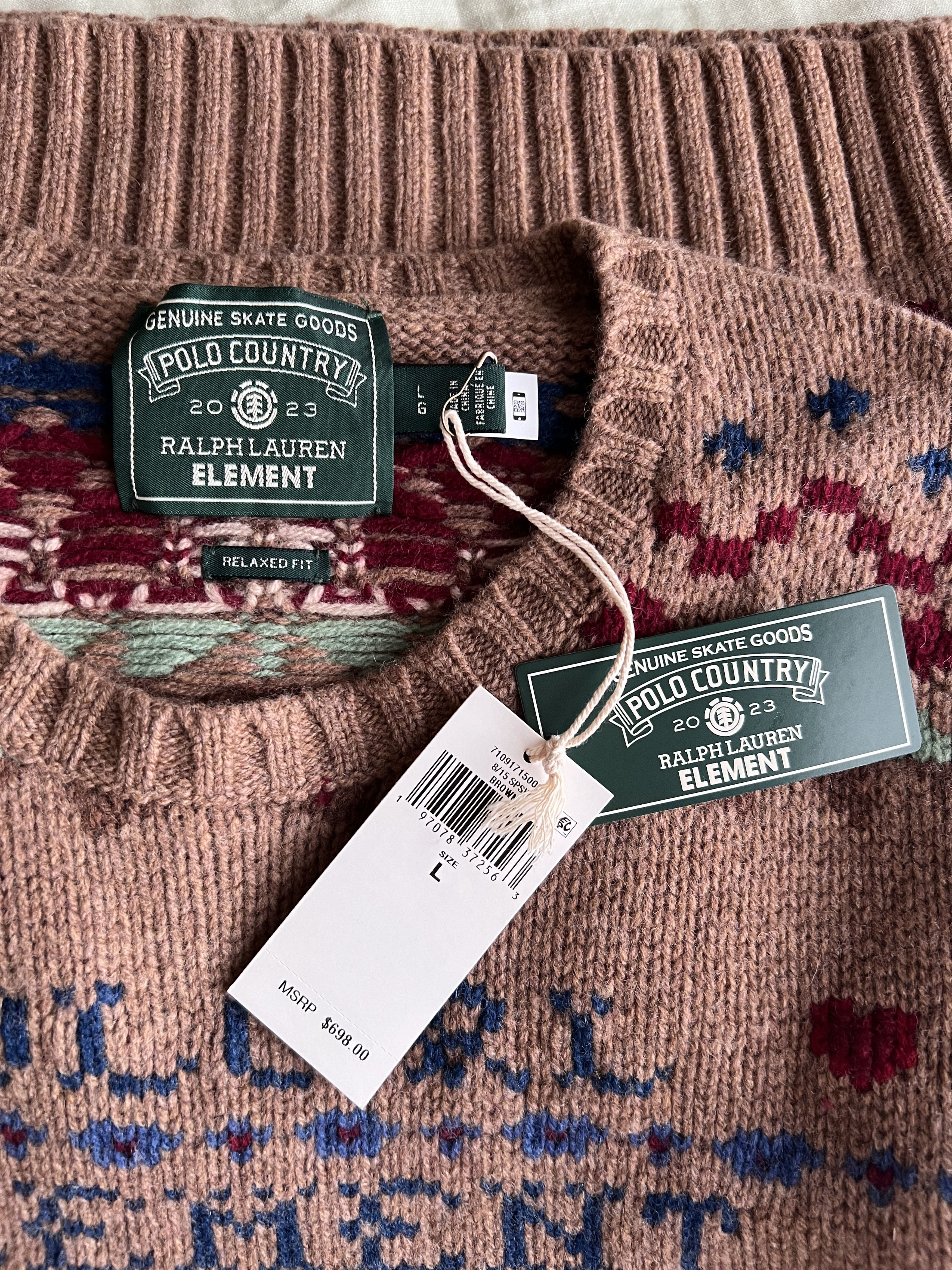 Element × Polo Ralph Lauren Polo Ralph Lauren Element Wool Sweater in Brown Size US L / EU 52-54 / 3 - 8 Thumbnail
