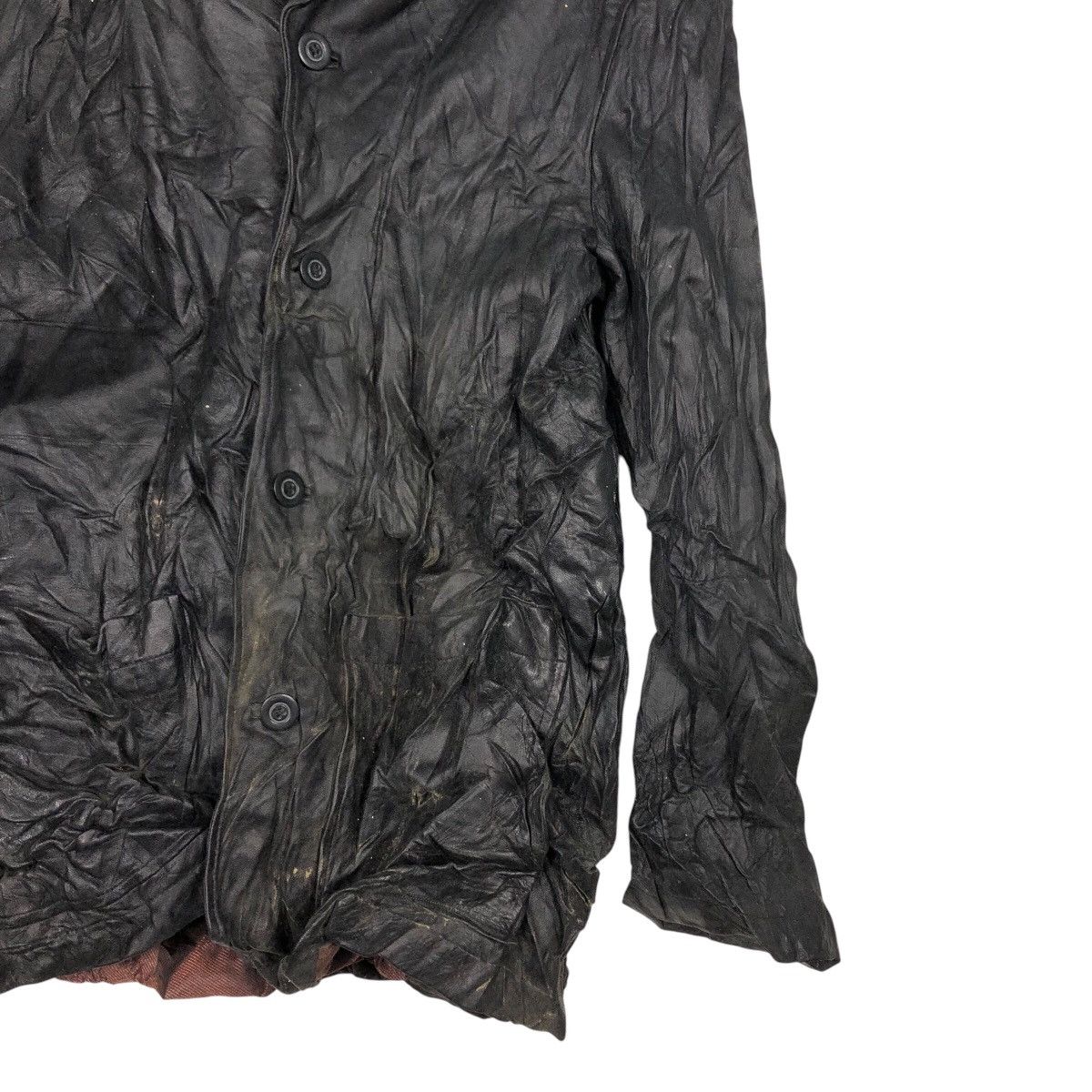 Issey Miyake 📌Vintage Genuine Leather Jacket Generous Blanket Size US L / EU 52-54 / 3 - 6 Thumbnail