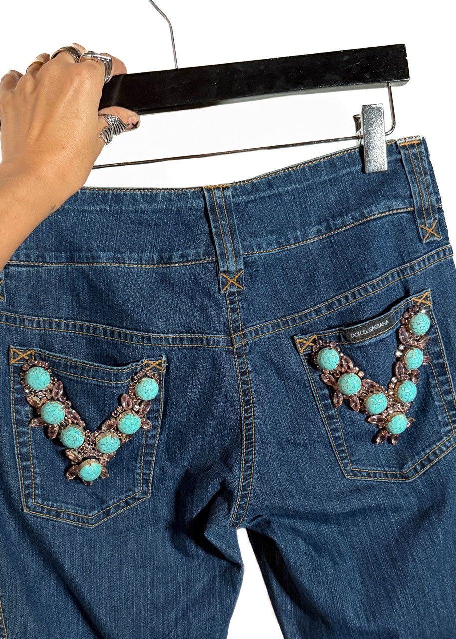 Dolce & Gabbana Dolce & Gabbana Vintage Blue Turquoise Stone Pockets Jeans Size 27" / US 4 / IT 40 - 6 Thumbnail