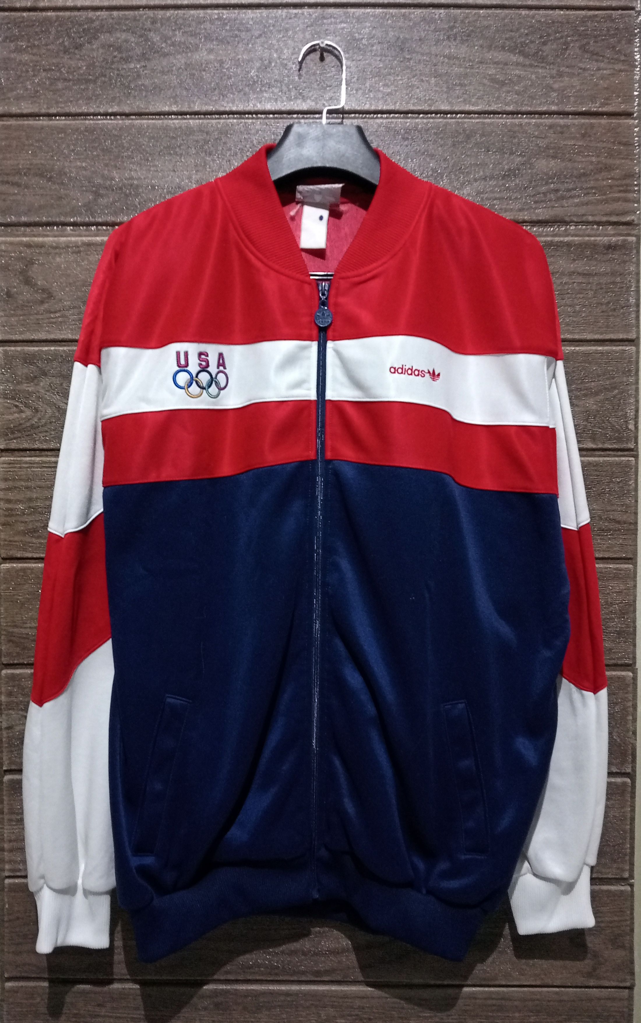 Adidas Rare 80's vintage Olympics USA Spellout Trefoil shops Pullover Sweatshirt XL