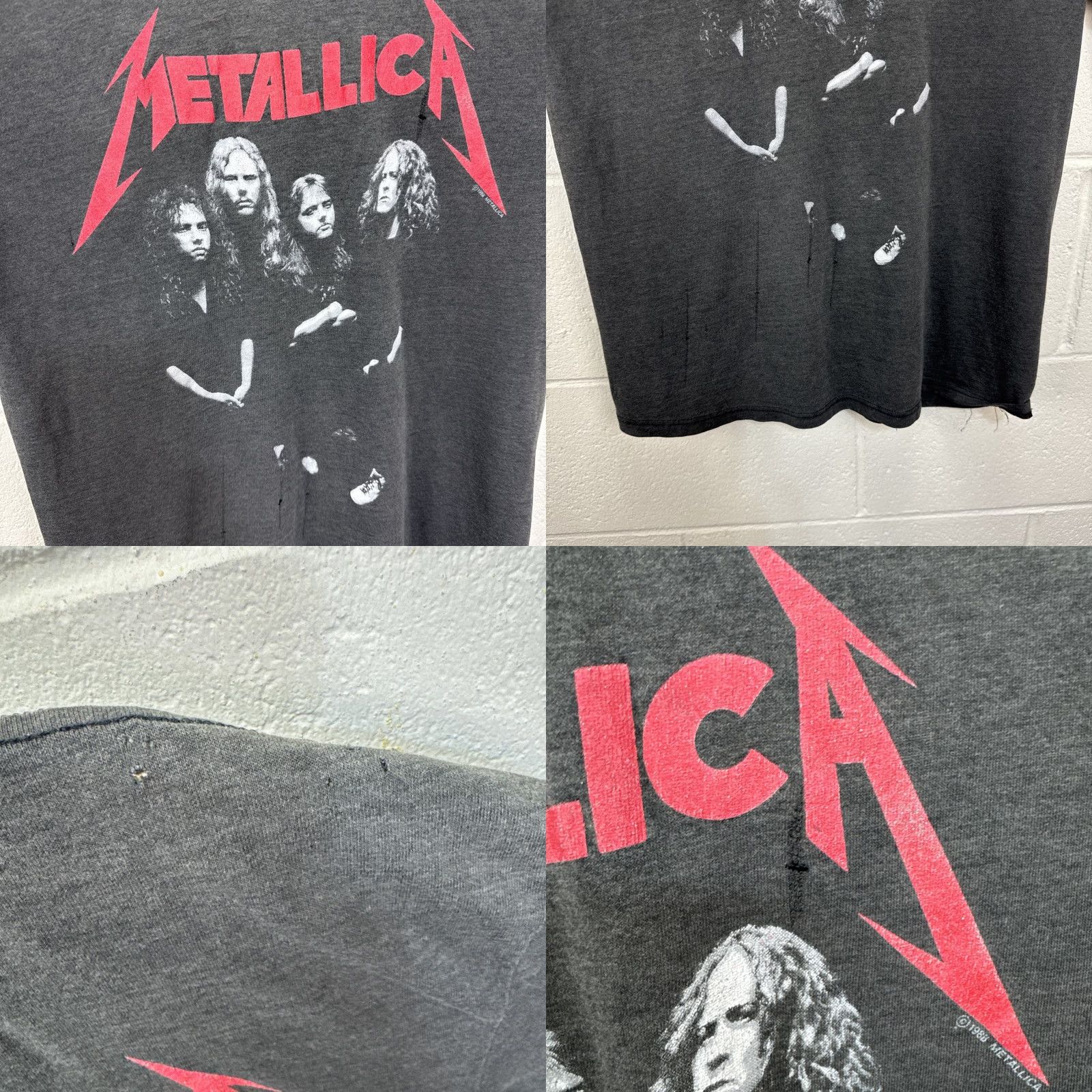 Vintage VINTAGE Metallica and Justice For All T Shirt Medium Black 1988 80s Band Music Logo Graphic Print Men XL Short Sleeve Crew Neck Cotton Knit Fade Size US XL / EU 56 / 4 - 8 Thumbnail