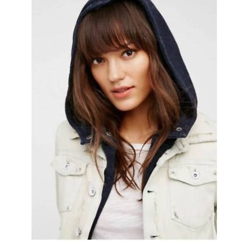 Free People New Free People Double Weave Denim Jacket $148 SMALL White Size S / US 4 / IT 40 - 4 Thumbnail