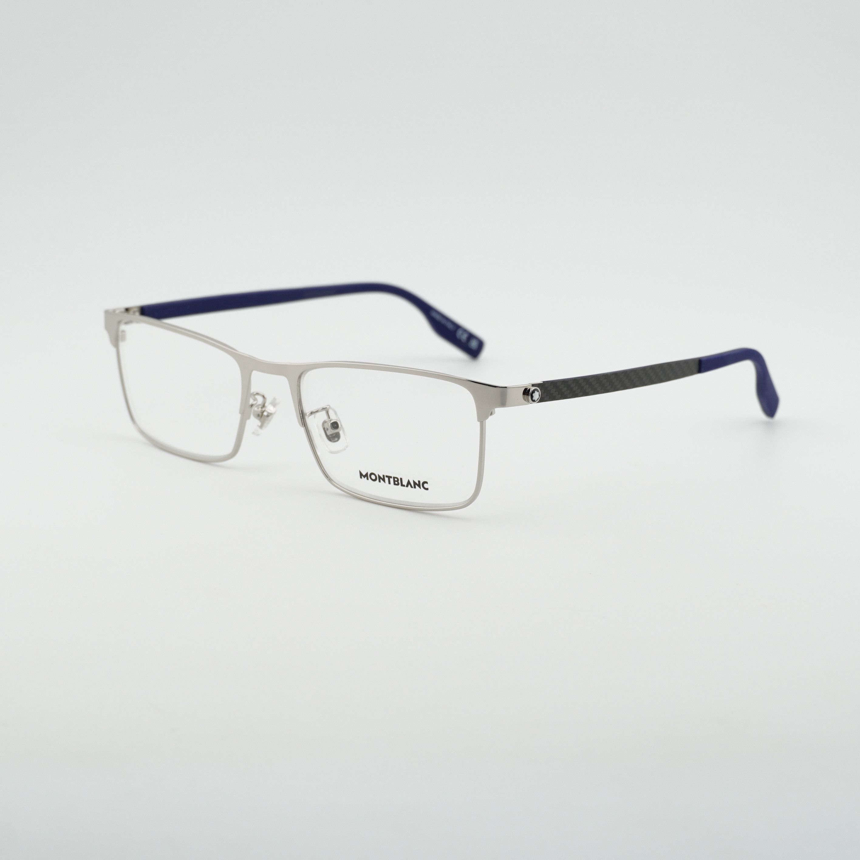 Montblanc Montblanc MB0187O 002 Eyeglasses Silver 54mm Rectangle Frame Size ONE SIZE - 7 Thumbnail