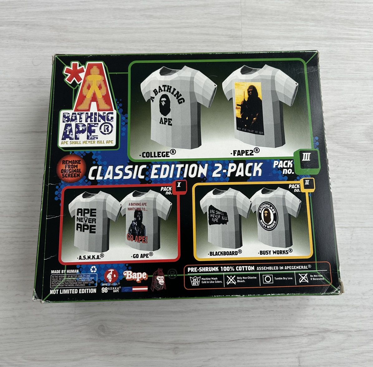 Bape VERY RARE OG 1998 A BATHING APE CLASSIC EDITION 2 PACK Size US M / EU 48-50 / 2 - 4 Thumbnail