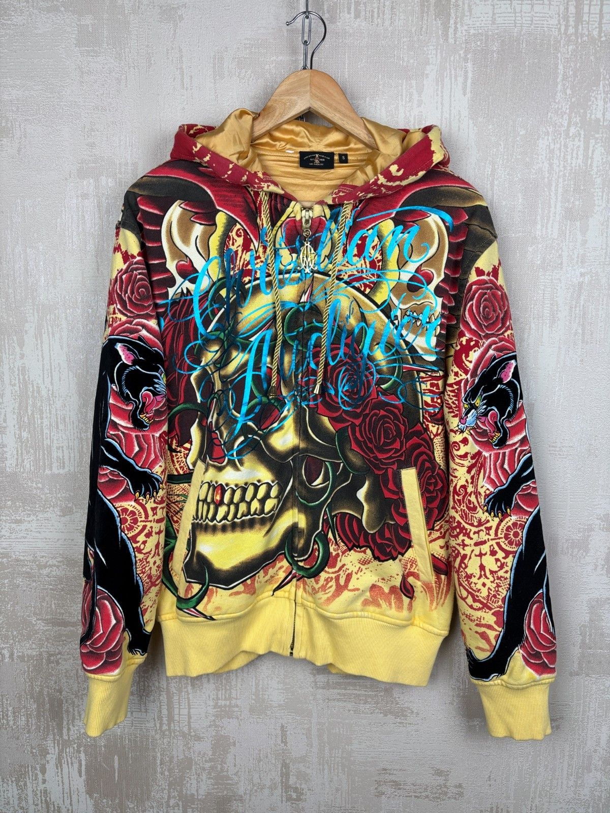 Christian Audigier Vintage Christian Audigier Over Print Zip Hoodie Ed Hardy Size US S / EU 44-46 / 1 - 8 Thumbnail