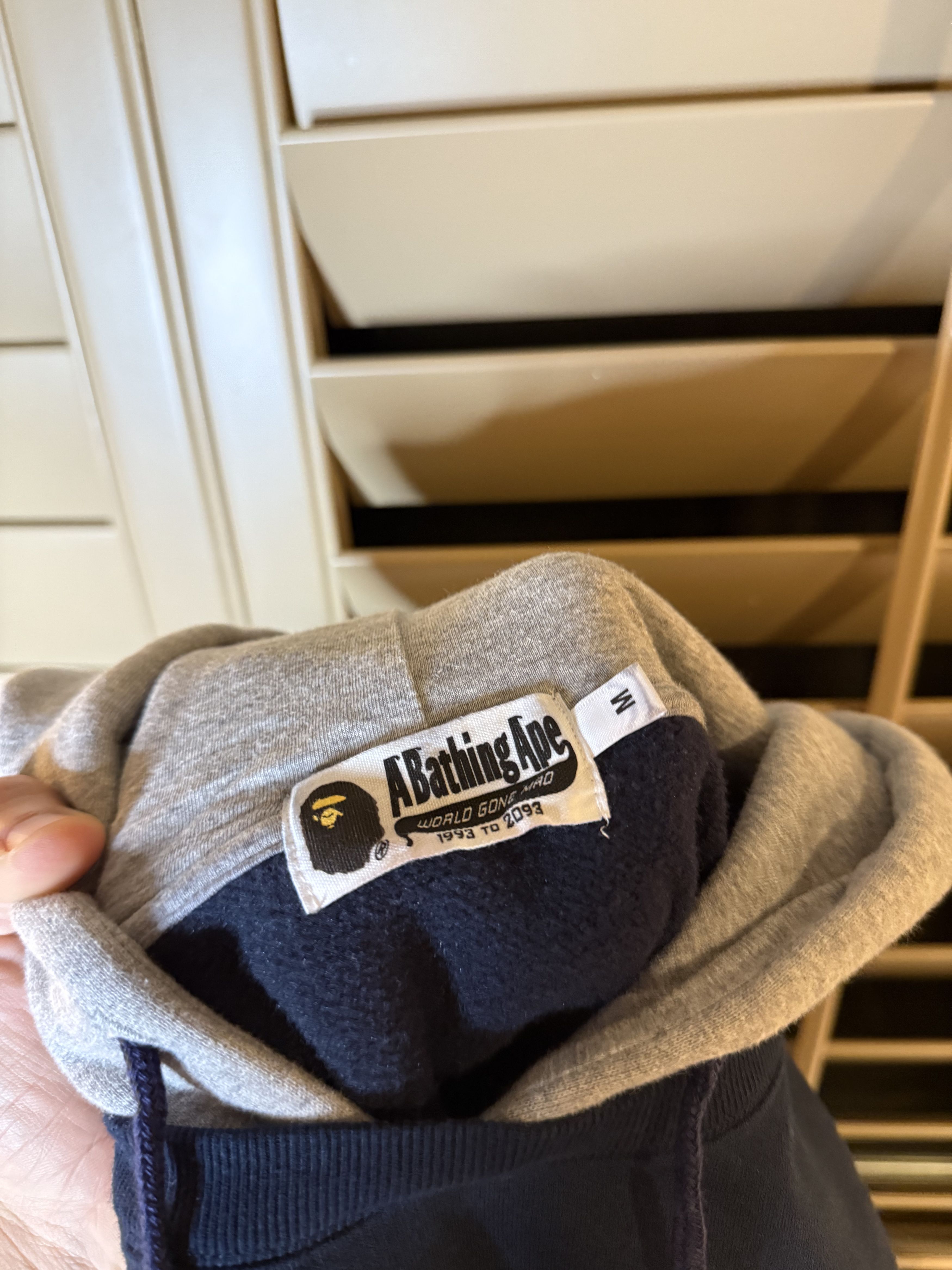 Bape A Bathing Ape (BAPE) Duotone Grey & Navy Pullover Hoodie Size US M / EU 48-50 / 2 - 8 Thumbnail