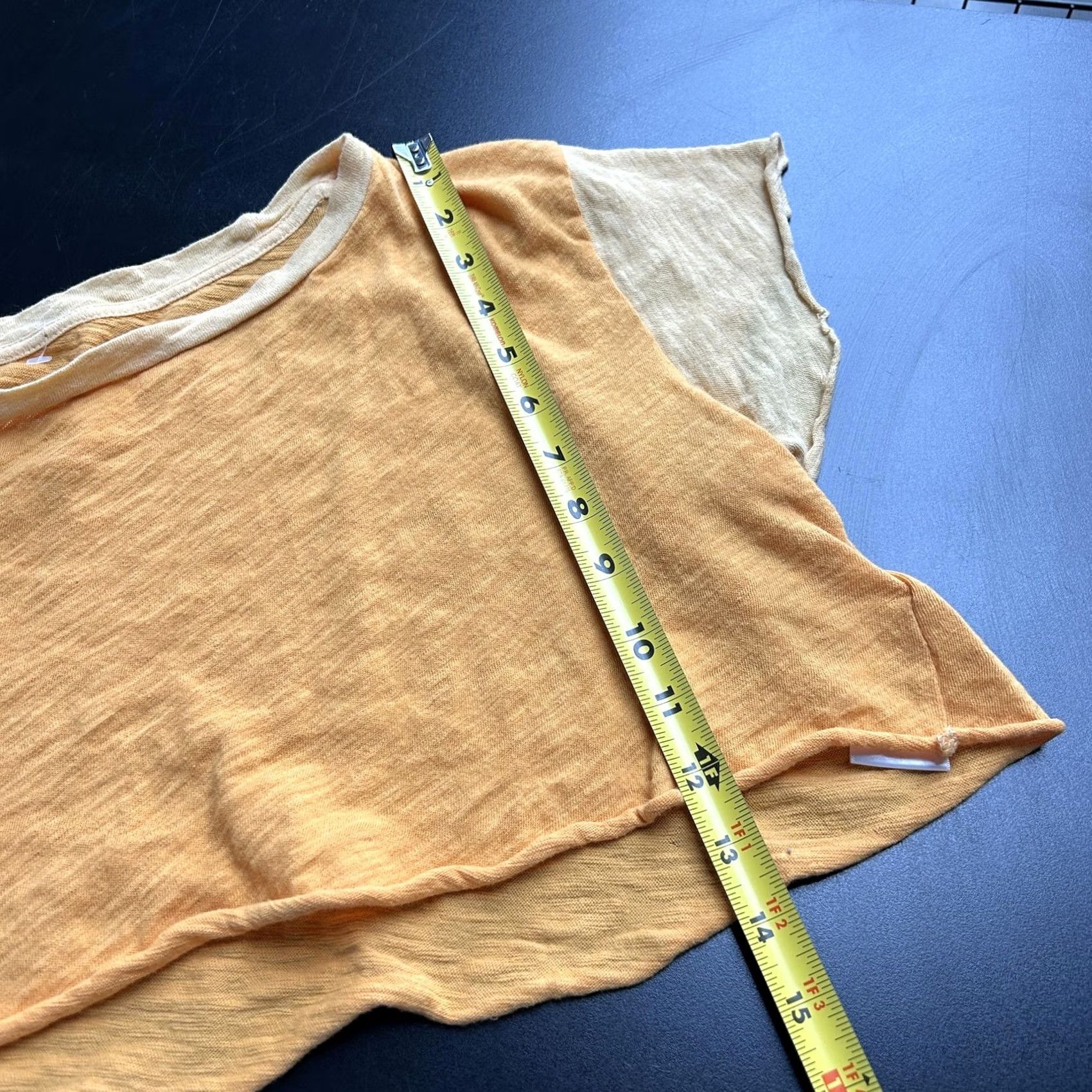 Bdg BDG Shirt Womens Medium Orange Colorblock Cropped Scoop Neck Pocket Tee Top Size M / US 6-8 / IT 42-44 - 7 Thumbnail