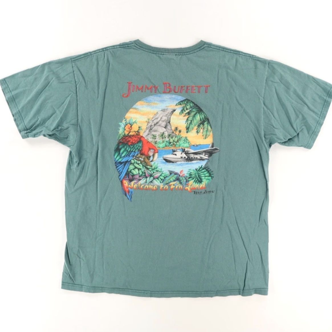 Anvil VINTAGE Anvil Jimmy Buffett Welcome to Finland Tour 2011 Solid T-Shirt Green 2X Men's Shirt Size US XXL / EU 58 / 5 - 4 Thumbnail