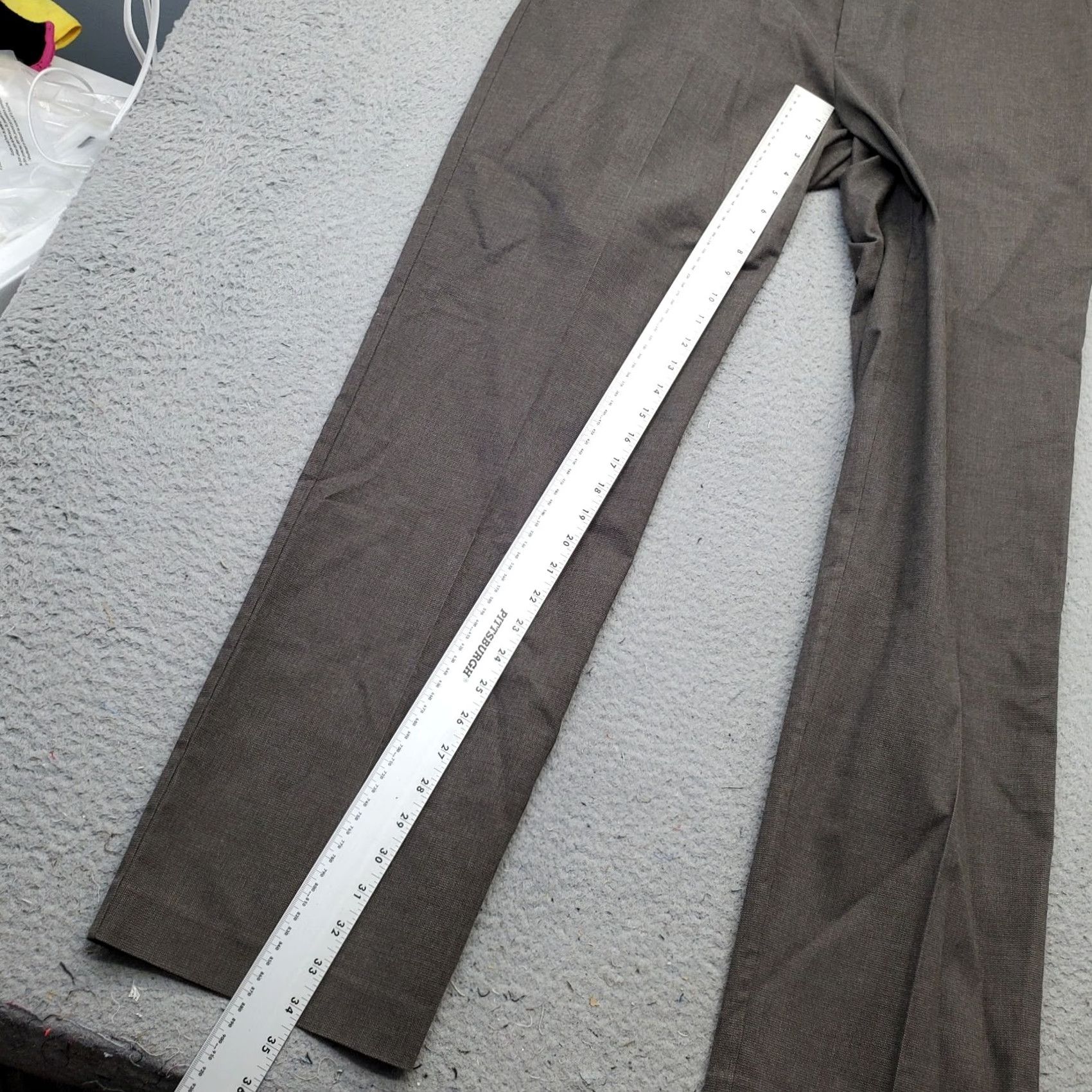 Vintage Kirkland Signature Dress Pants Mens 38x34 Brown Formal Oxford Non-Iron Comfort Shirt Mens Brown Dress Pants Regular 38 34.25 45" Size US 38 / EU 54 - 4 Thumbnail