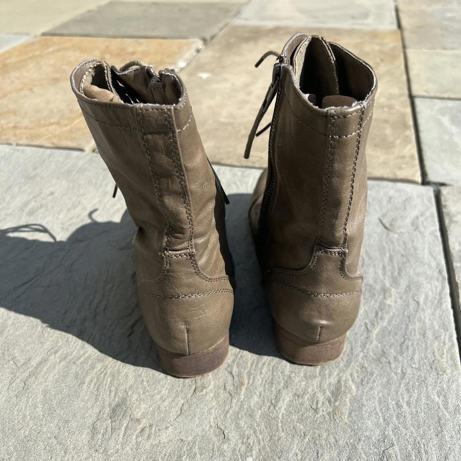 Steve Madden Brown Tan Leather Lace Up Boots Size 6 Size US 6 / IT 36 - 6 Thumbnail