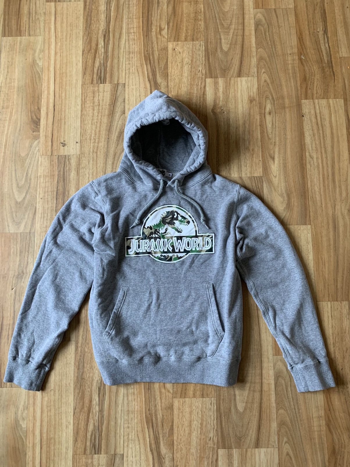 image of Hoodie Bape X Jurassic World in Grey, Men's (Size Small)