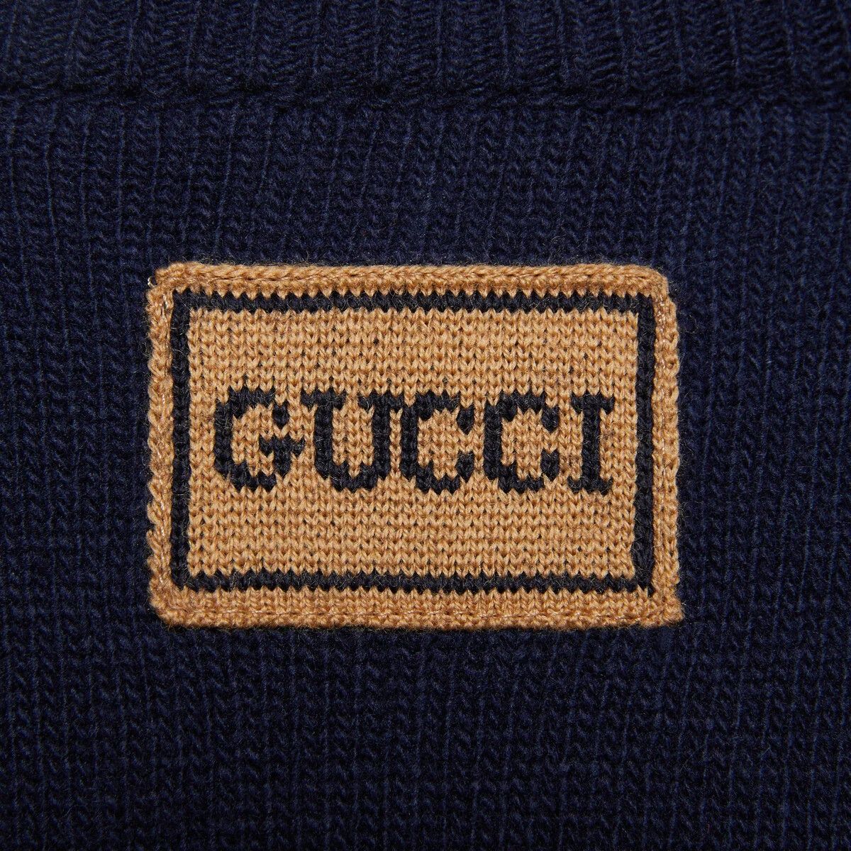 Gucci o1s1wg111025 Wool Sweater With Gucci Patch in Blue Size US M / EU 48-50 / 2 - 4 Thumbnail
