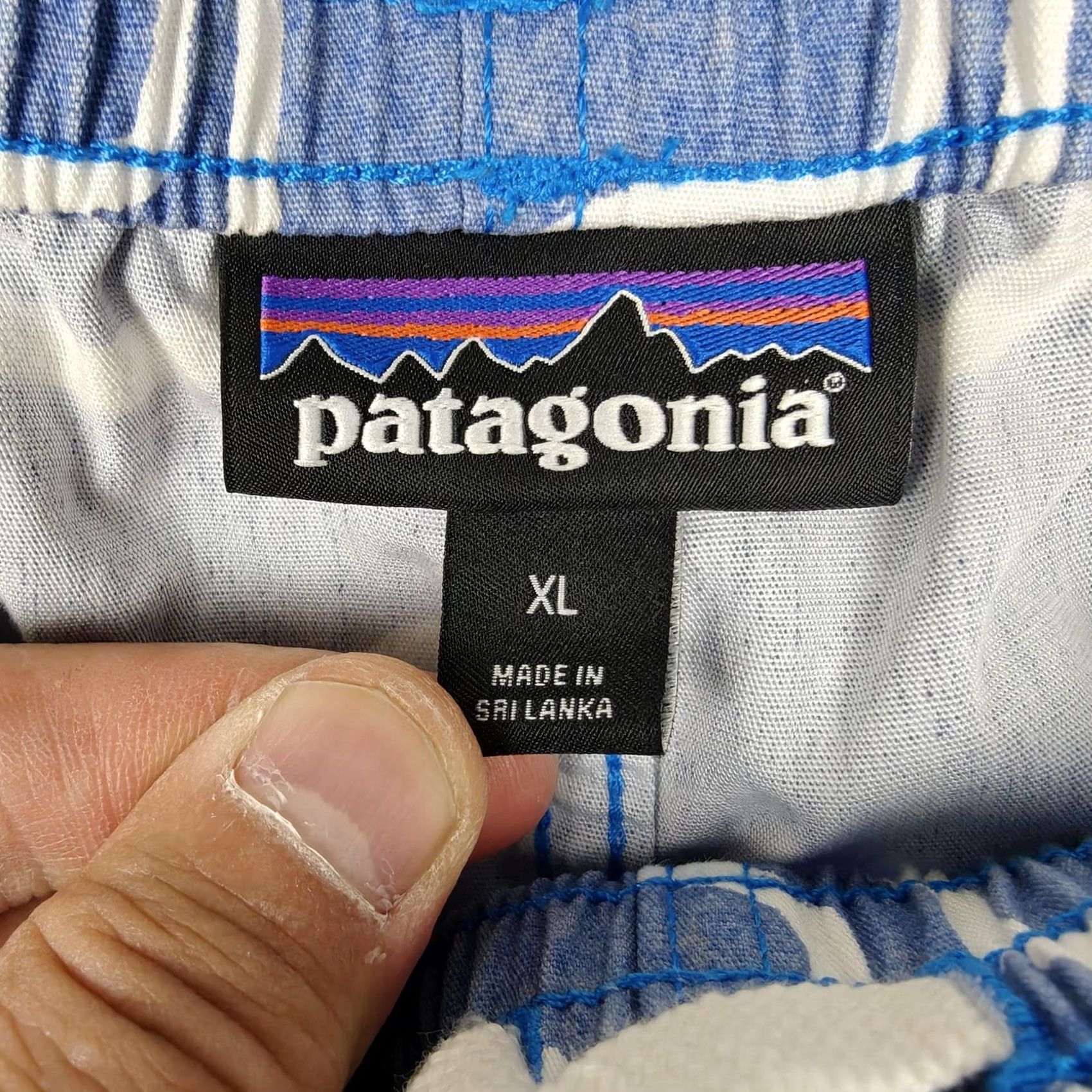 Patagonia Patagonia Swim Trunks Mens XL Blue Geometric Drawstring Pockets Cotton Size US 36 / EU 52 - 3 Thumbnail
