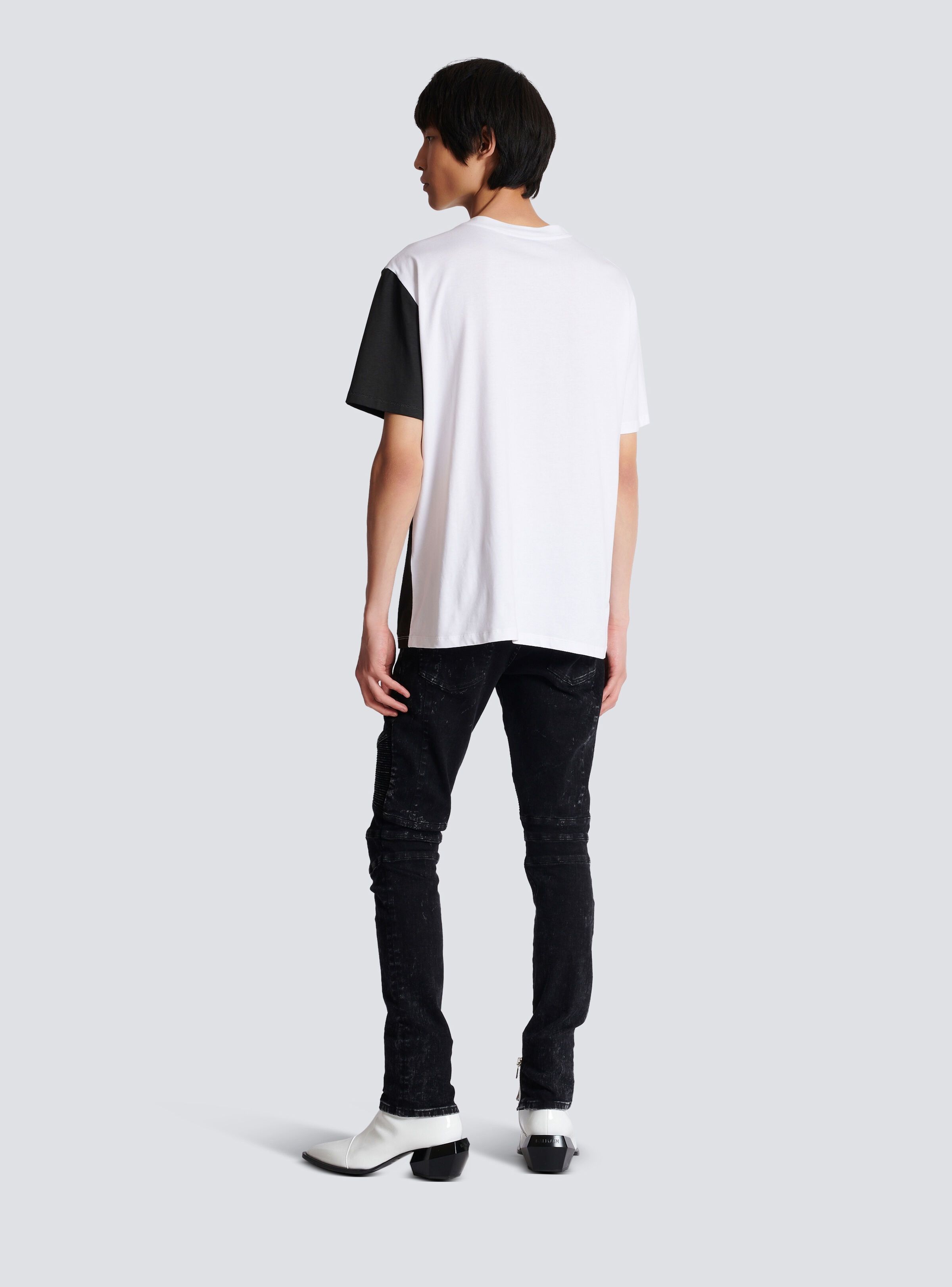 Balmain o1s1wg110125 T-Shirt in White Black Size US M / EU 48-50 / 2 - 4 Thumbnail