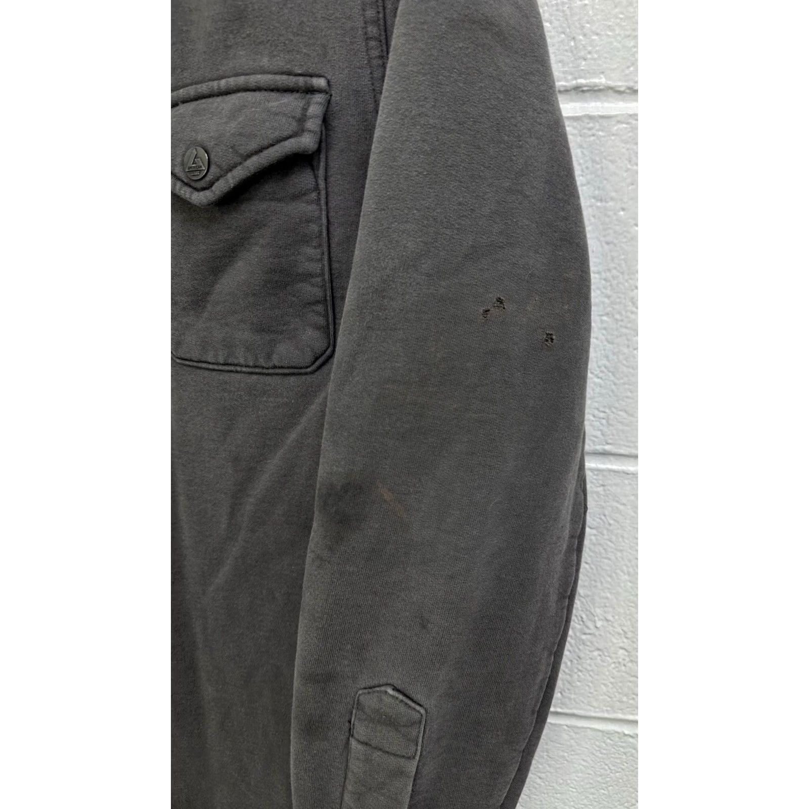 Vintage American Giant Heavyweight Snap Front Overshirt M Mens Black Cotton Jersey Button-Up Size US M / EU 48-50 / 2 - 2 Thumbnail
