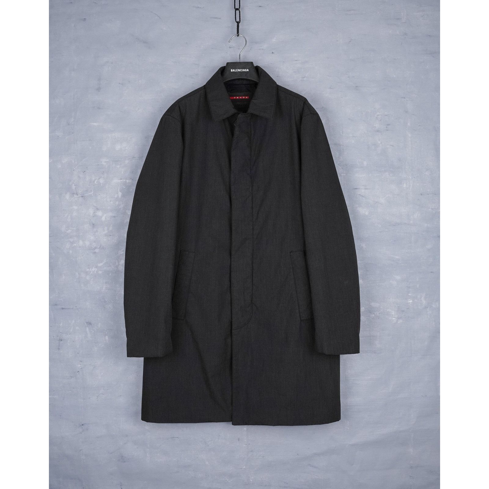 Prada Prada linea rossa gray kevlar blend logo tab coat jacket Size US XL / EU 56 / 4 - 1 Thumbnail