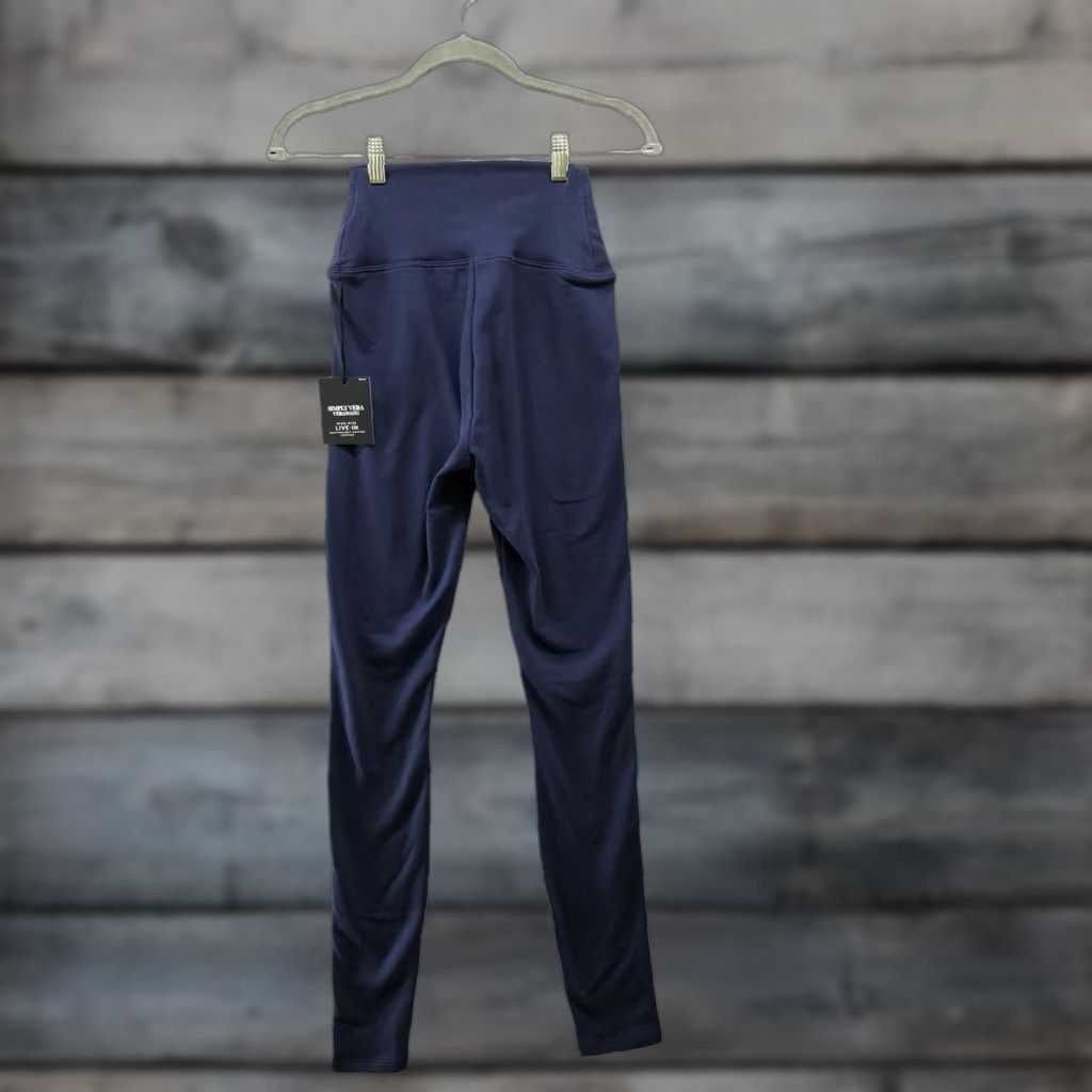 Vintage NWT Simply Vera Vera Want High Rise Leggings Womens S Blue Live-In Thick Cotton Size 28" / US 6 / IT 42 - 1 Thumbnail