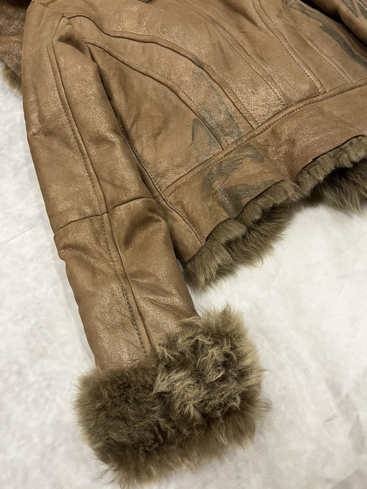 John Galliano Galliano FW2008 Sheepskin Leather Fur Jacket Size L / US 10 / IT 46 - 11 Thumbnail