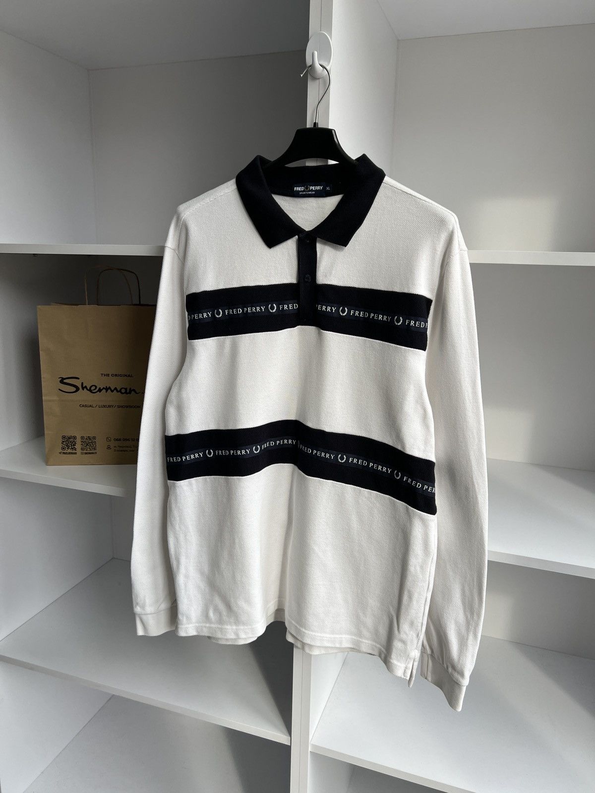 Fred Perry × Vintage Vintage Fred Perry Logo Rugby long sleeve Size US XL / EU 56 / 4 - 5 Thumbnail