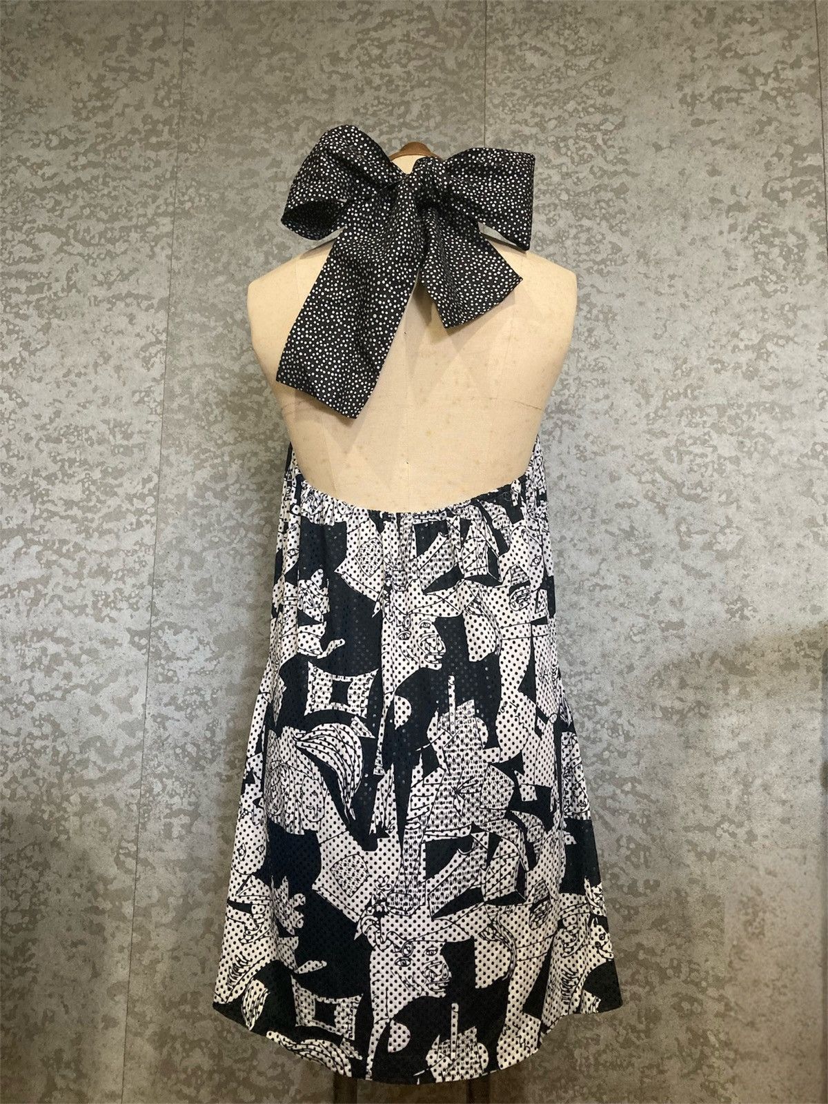 Japanese Brand 2000s Runway Graphic Halter Dress / Fairy Grunge Archive Size S / US 4 / IT 40 - 5 Thumbnail