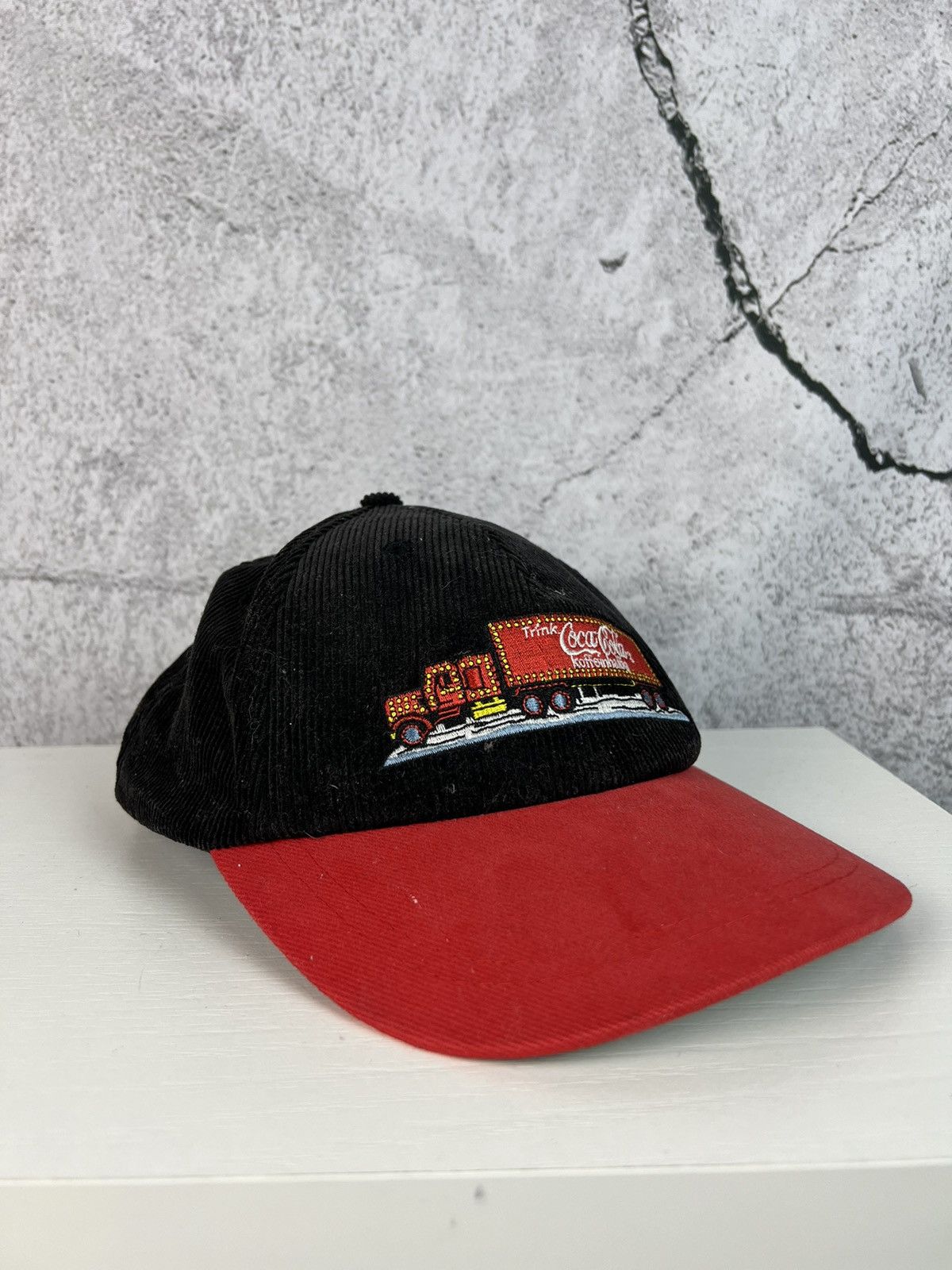 Coca Cola Vintage 90’s Coca Cola Embroidered Corduroy Snap Back Hat Size ONE SIZE - 1 Thumbnail
