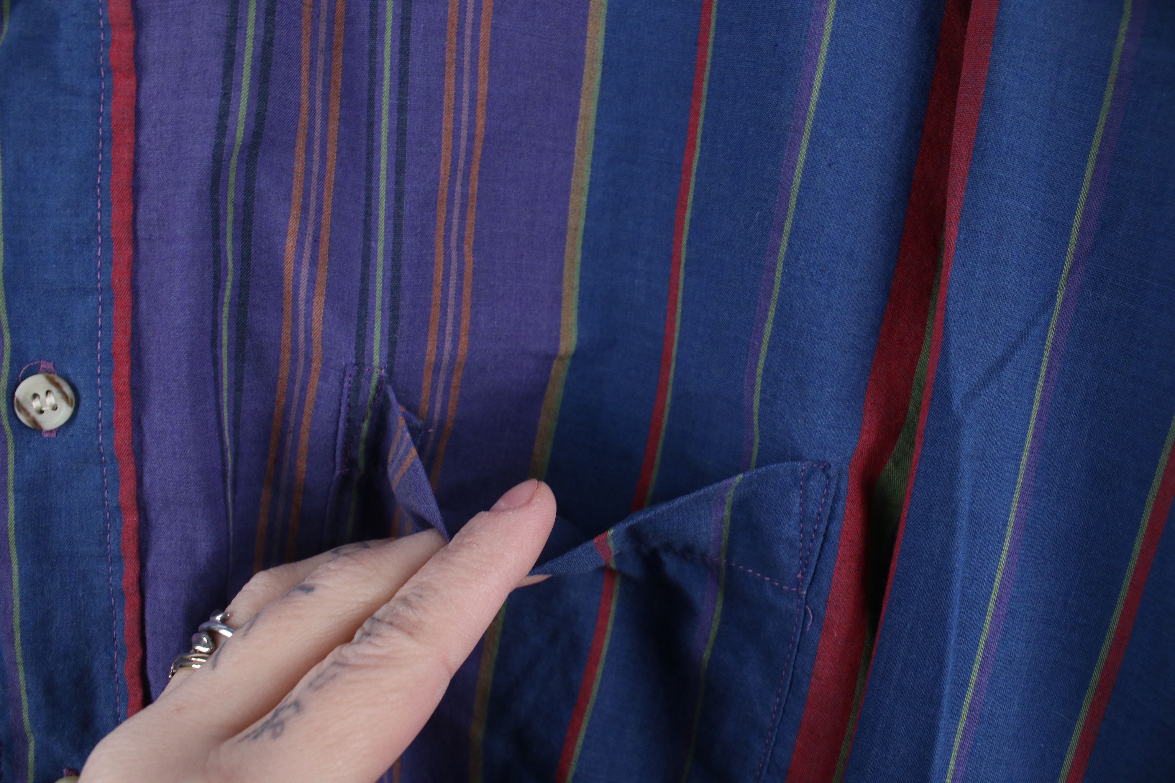 Vintage Vintage 90s Streetwear Block Collared Button Down Shirt Size US L / EU 52-54 / 3 - 5 Thumbnail