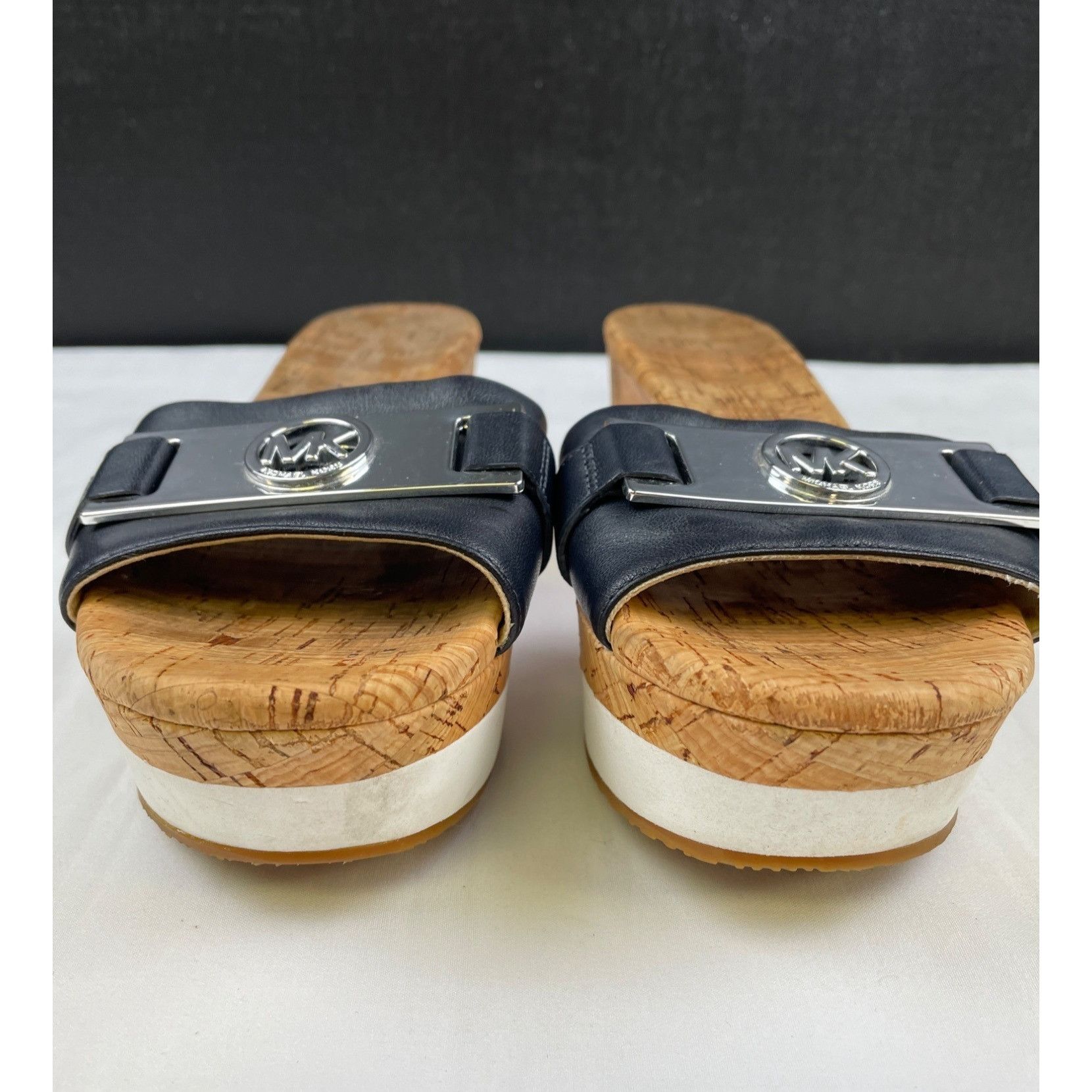 Michael Kors Michael Kors Women's Black Leather Logo Shoes/Sandals Heels Size US 7 / IT 37 - 4 Thumbnail