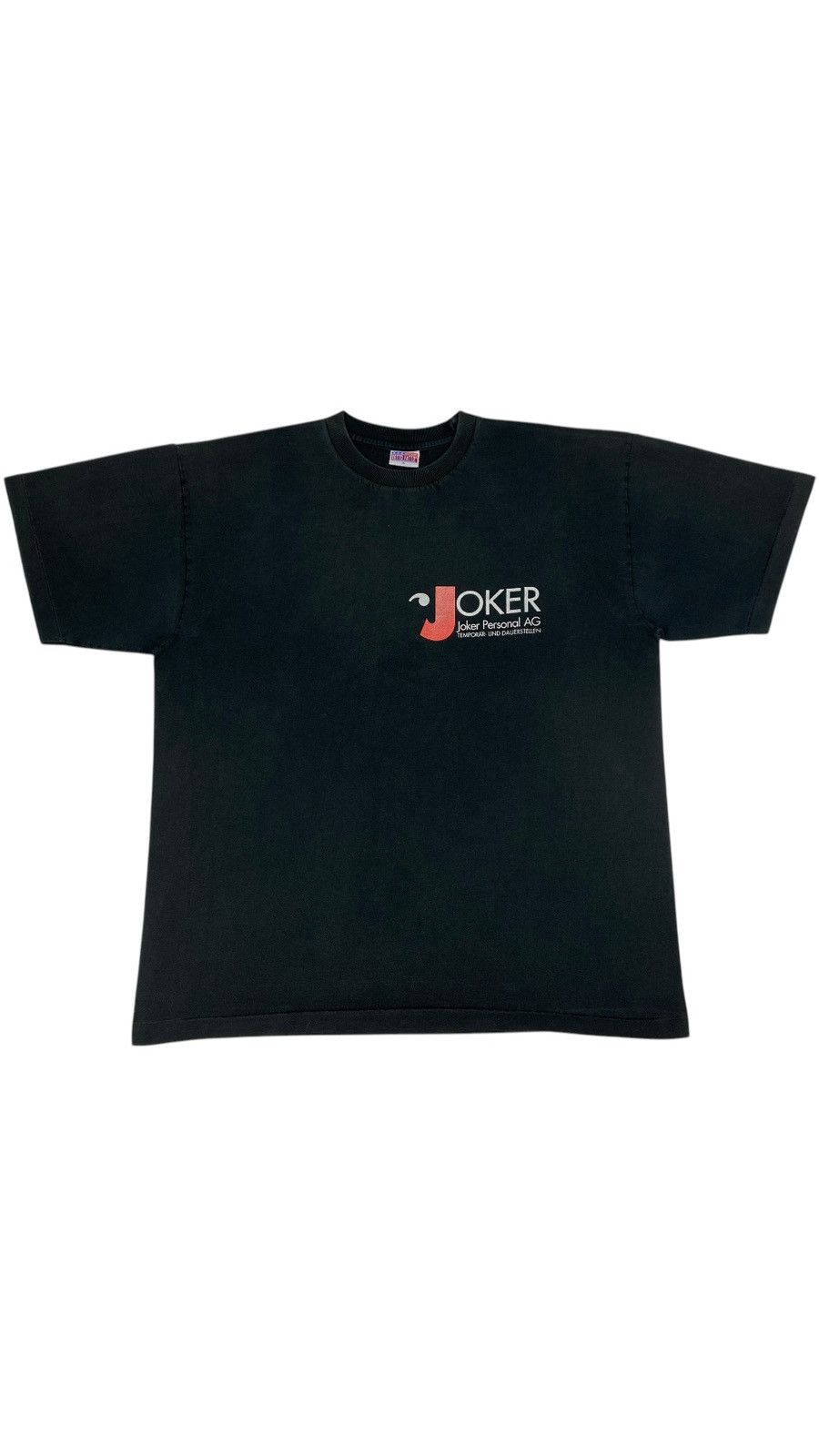 Vintage 90s Single Stitch USA Joker Black Faded Heavy Blank T-shirt Size US XL / EU 56 / 4 - 1 Thumbnail