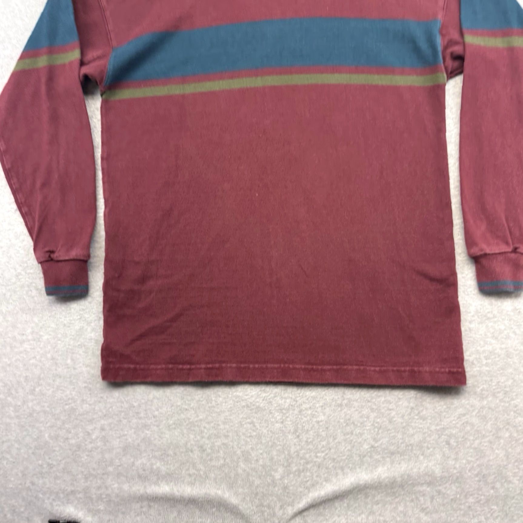 Vintage VINTAGE L.L. Bean Sweatshirt Sweatshirt Striped Mock Neck Pullover Heavyweight Big & Tall LT Red 80s 90s USA Mens Size US L / EU 52-54 / 3 - 2 Thumbnail