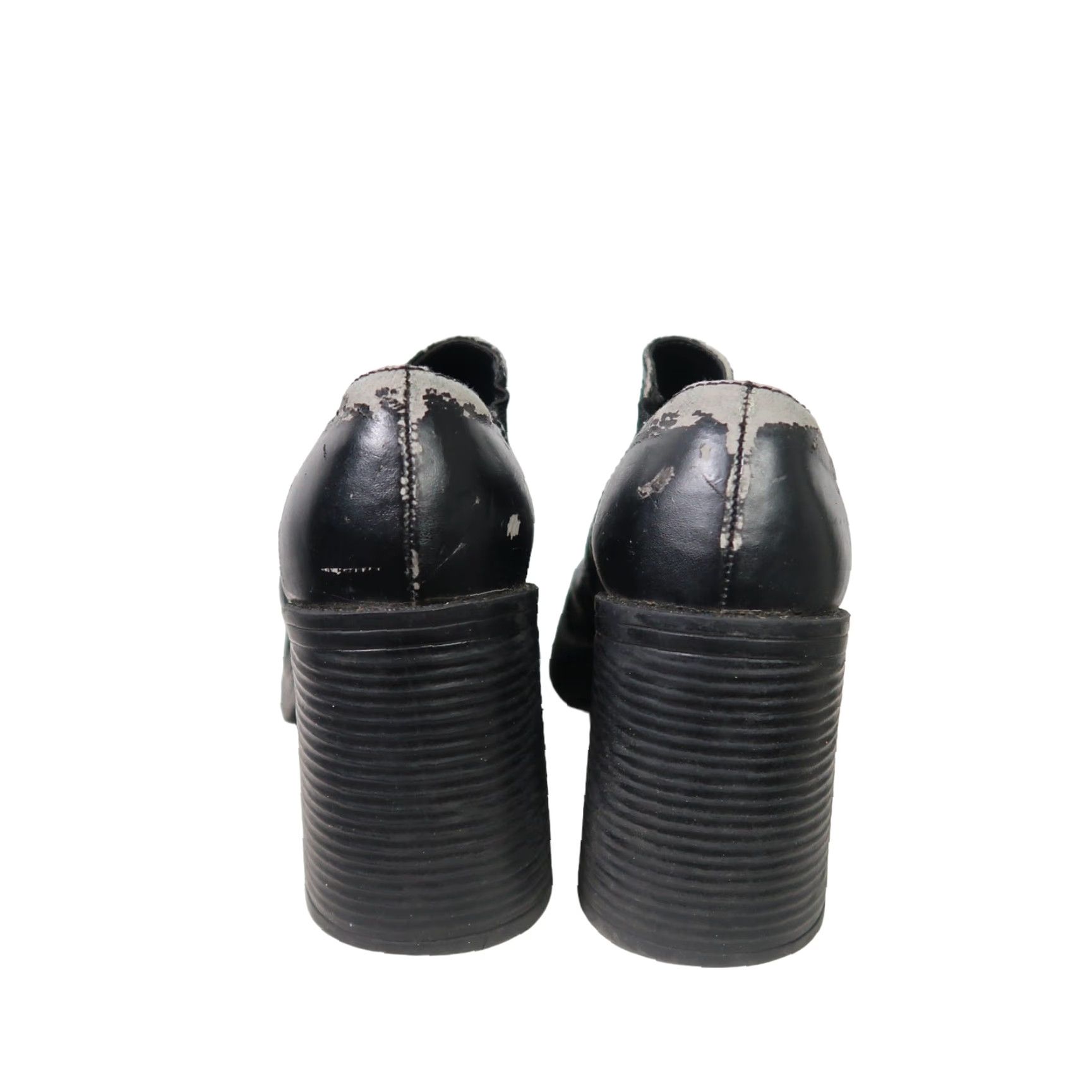 Vintage VINTAGE Soda Black Faux Leather Platform Heeled Ankle Boots 5.5 Womens 90s Size US 6 / IT 36 - 5 Thumbnail