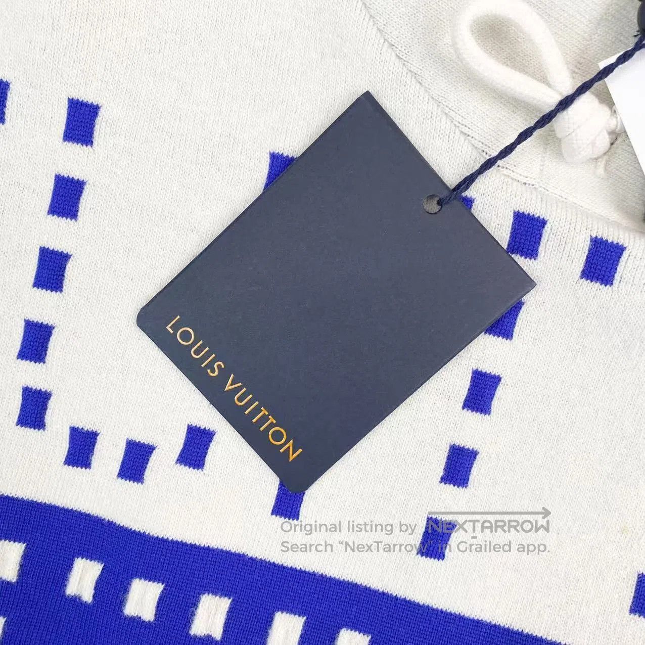 Louis Vuitton Louis Vuitton Blue and white letter print hoodie| Size L / US 10 / IT 46 - 6 Thumbnail